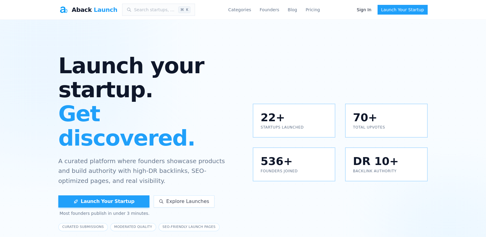Aback Launch screenshot