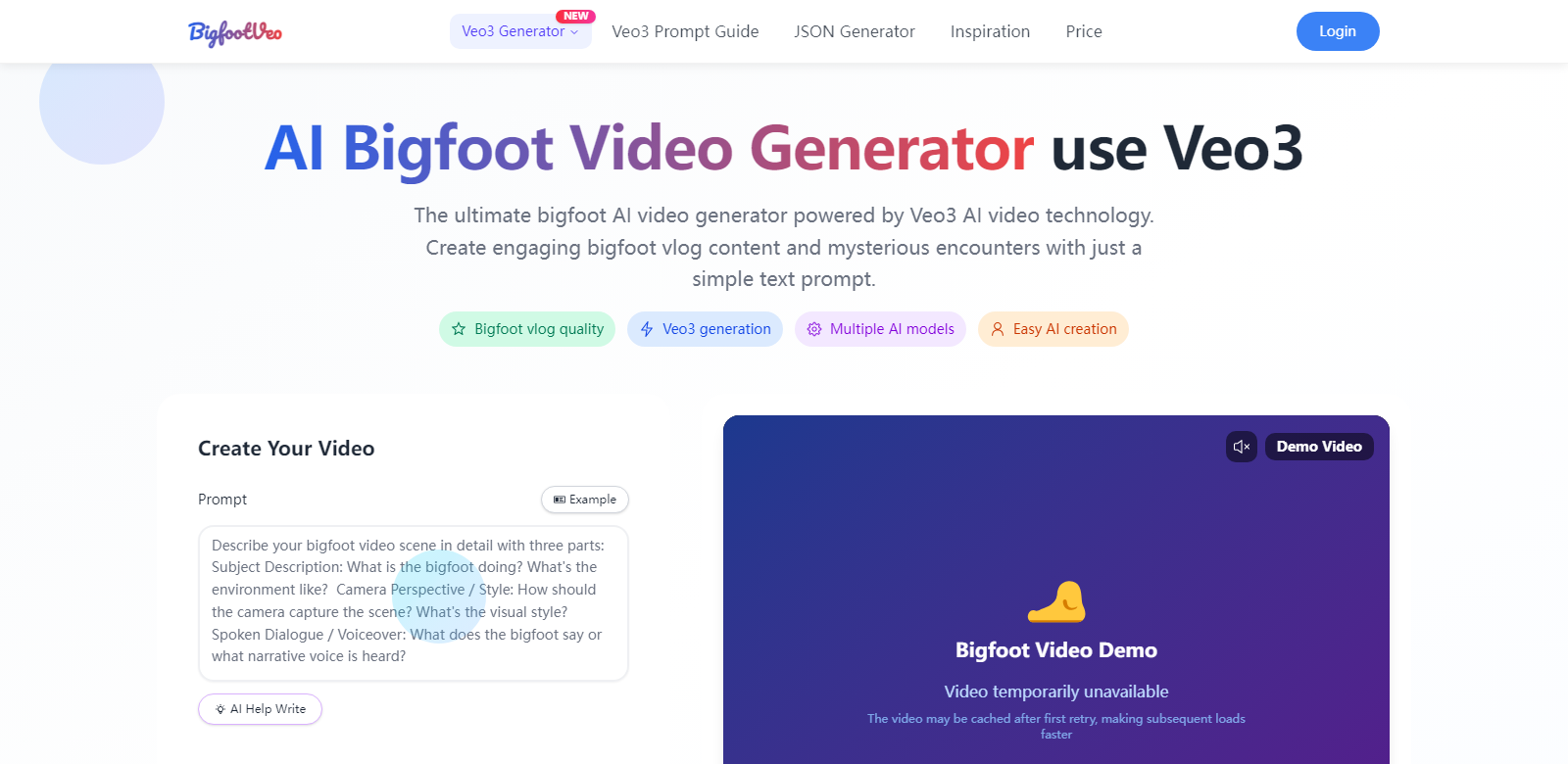 AI Bigfoot Video Generator screenshort