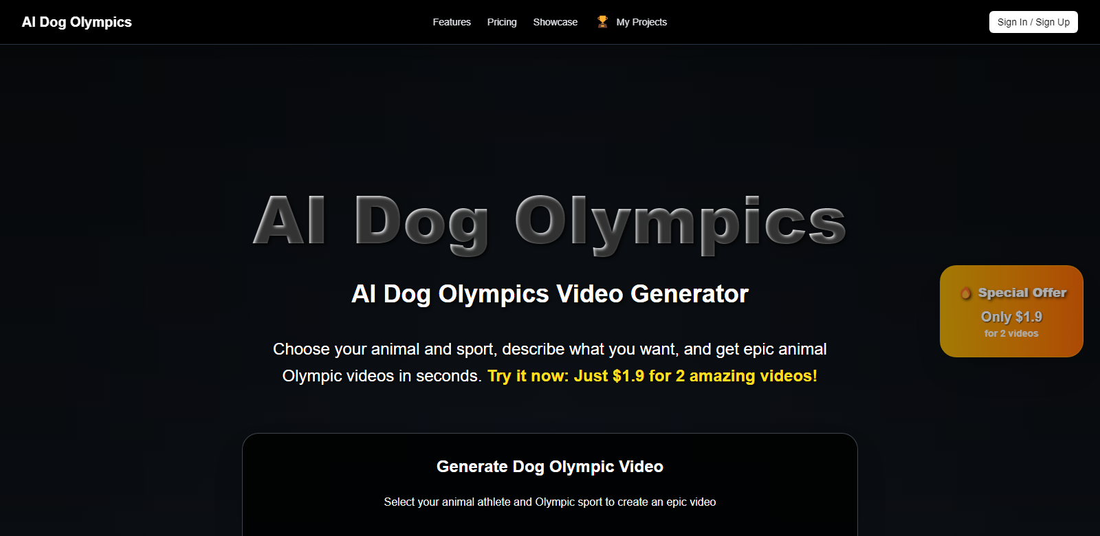 AI Dog Olympics Generator screenshot
