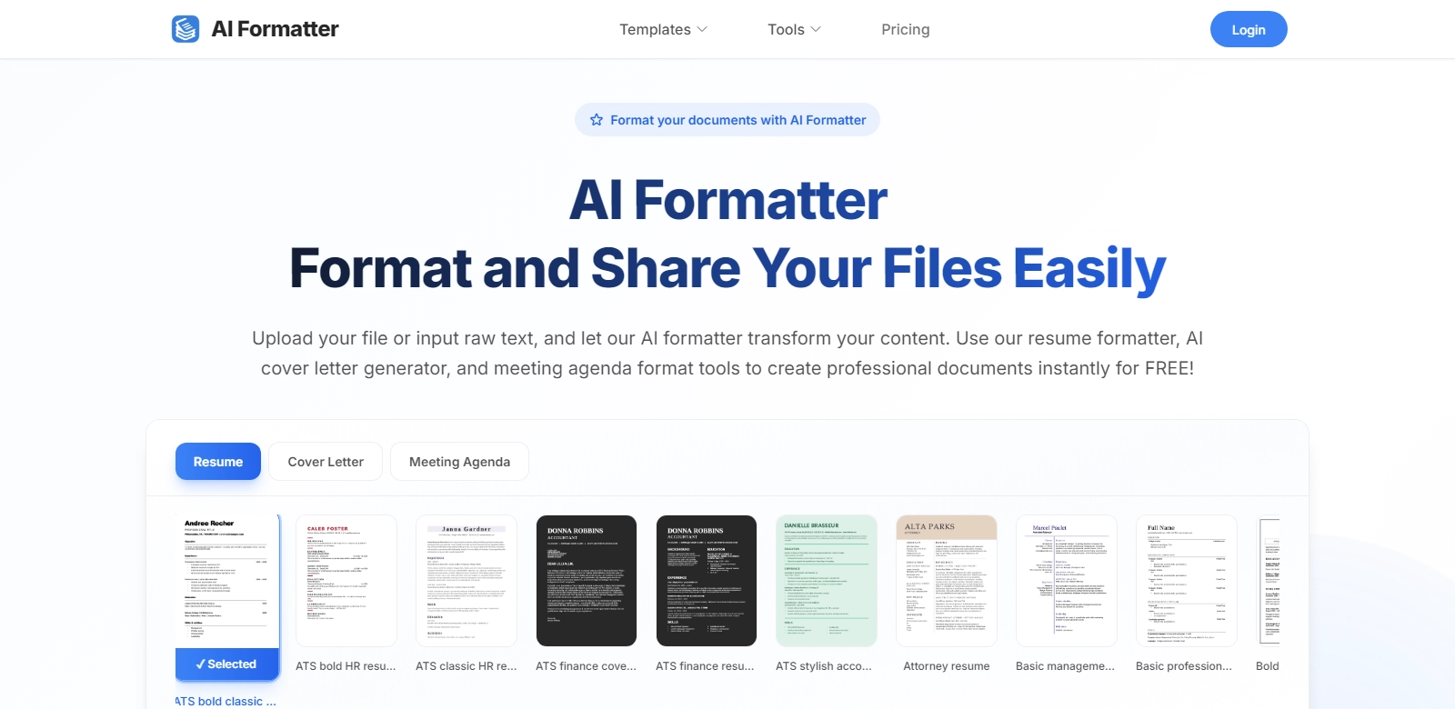 AI Formatter screenshort