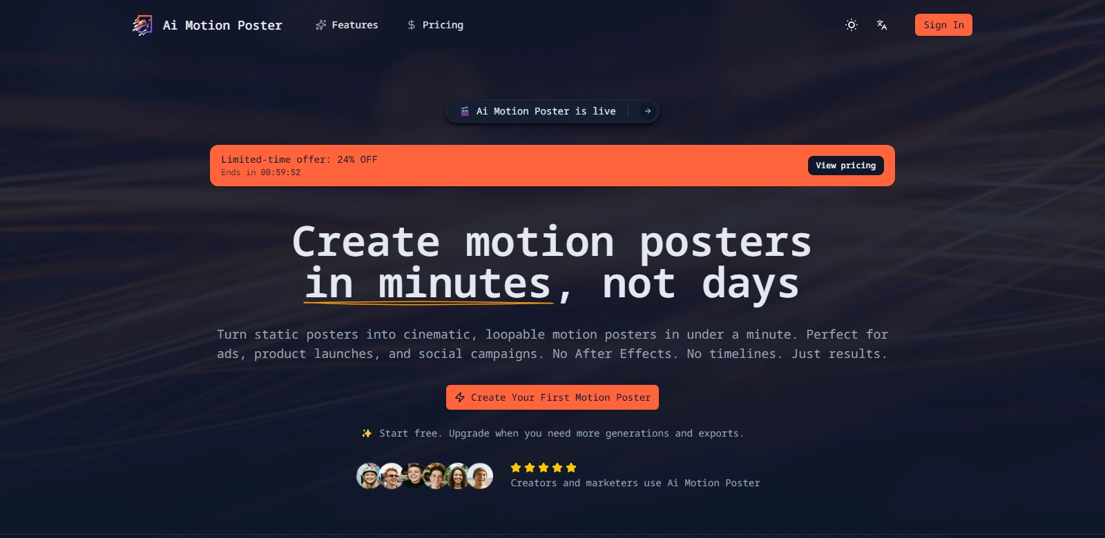 ai motion poster screenshort