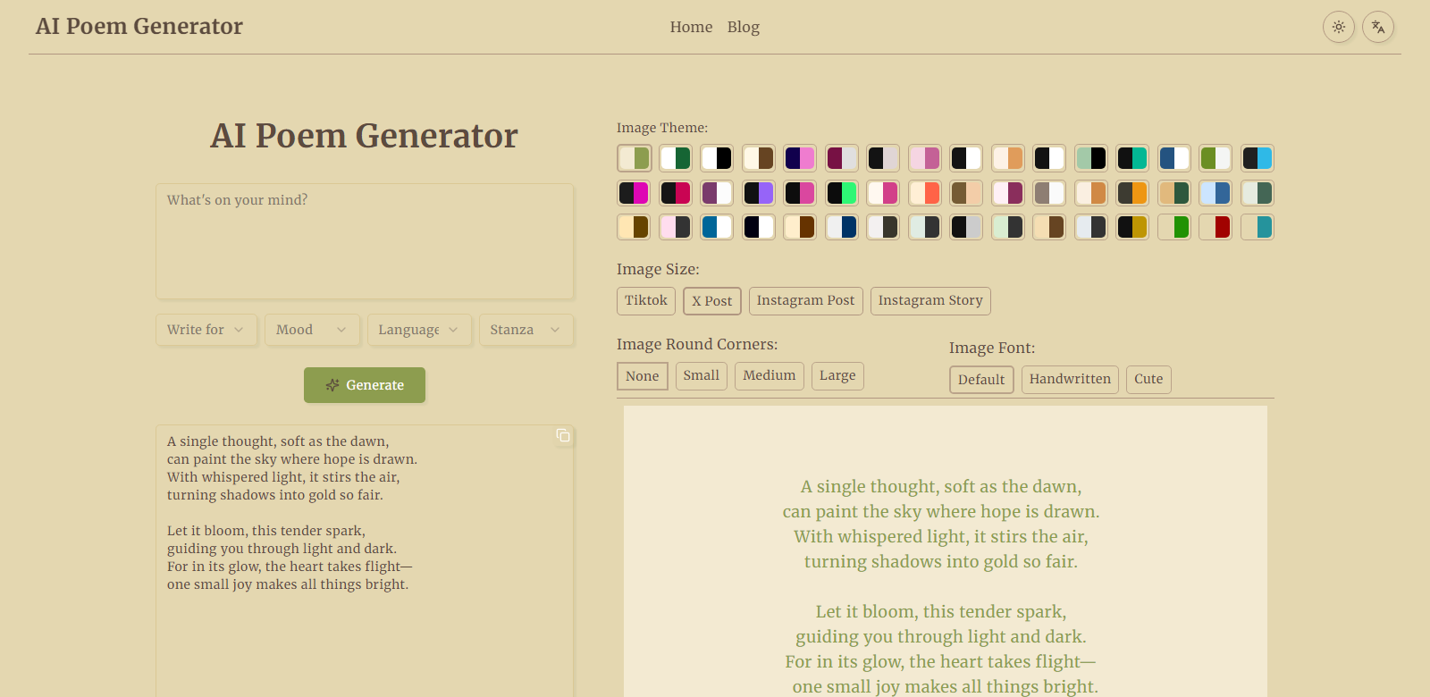 AI Poem Generator screenshot