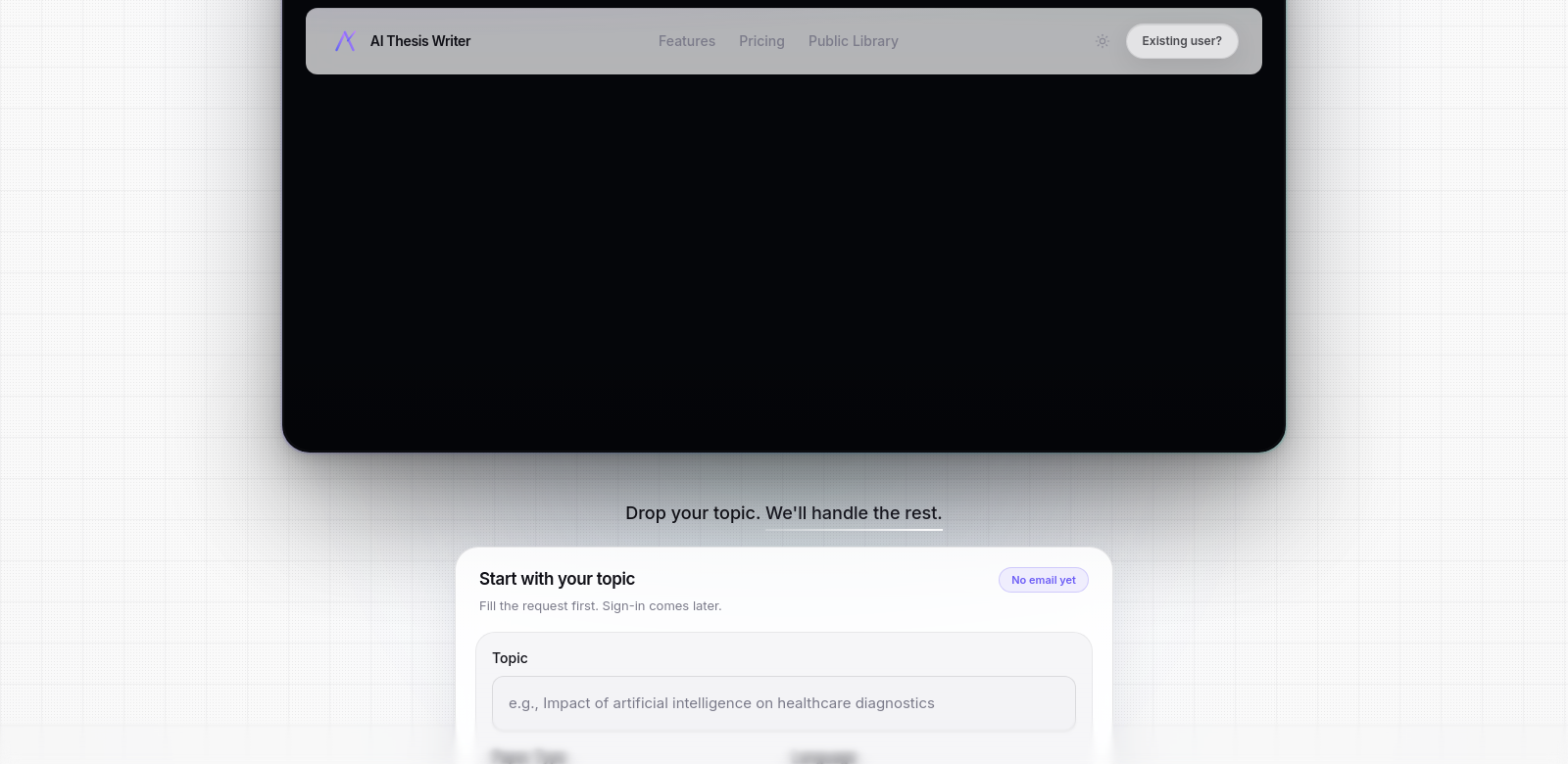 AI Thesis Writer screenshot