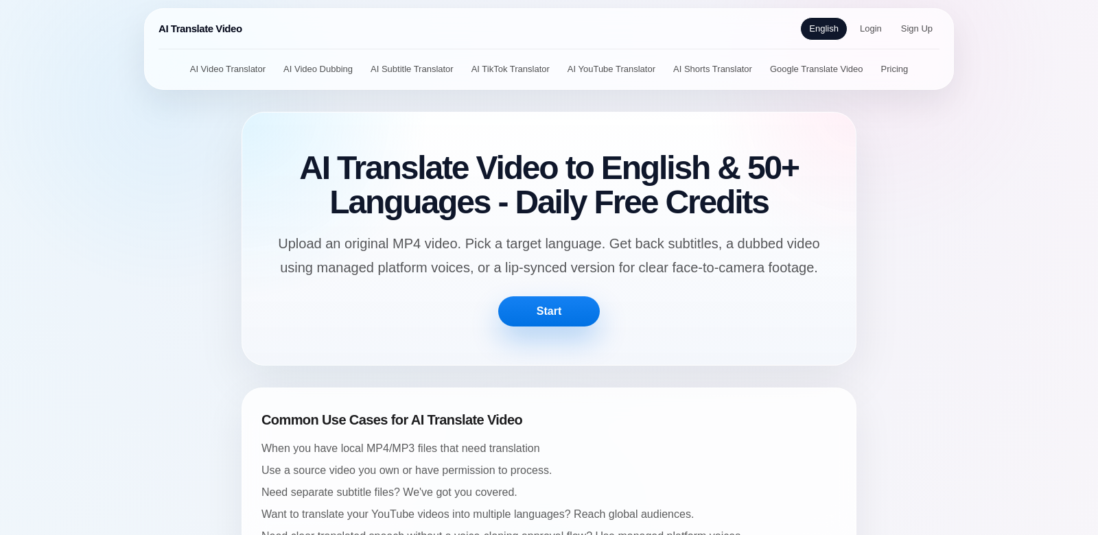 AI translate video screenshot