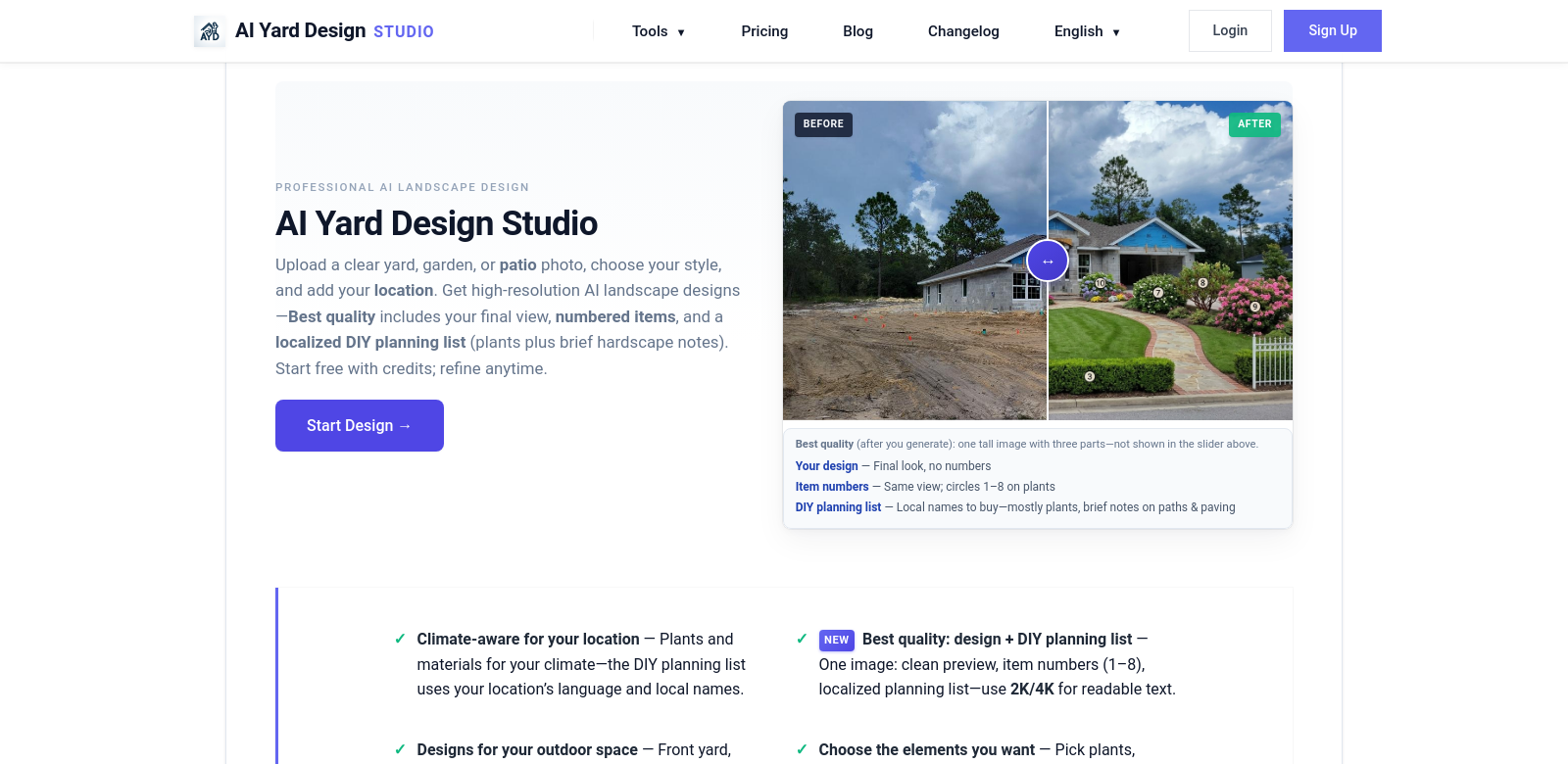 AI Yard Design Studio screenshot
