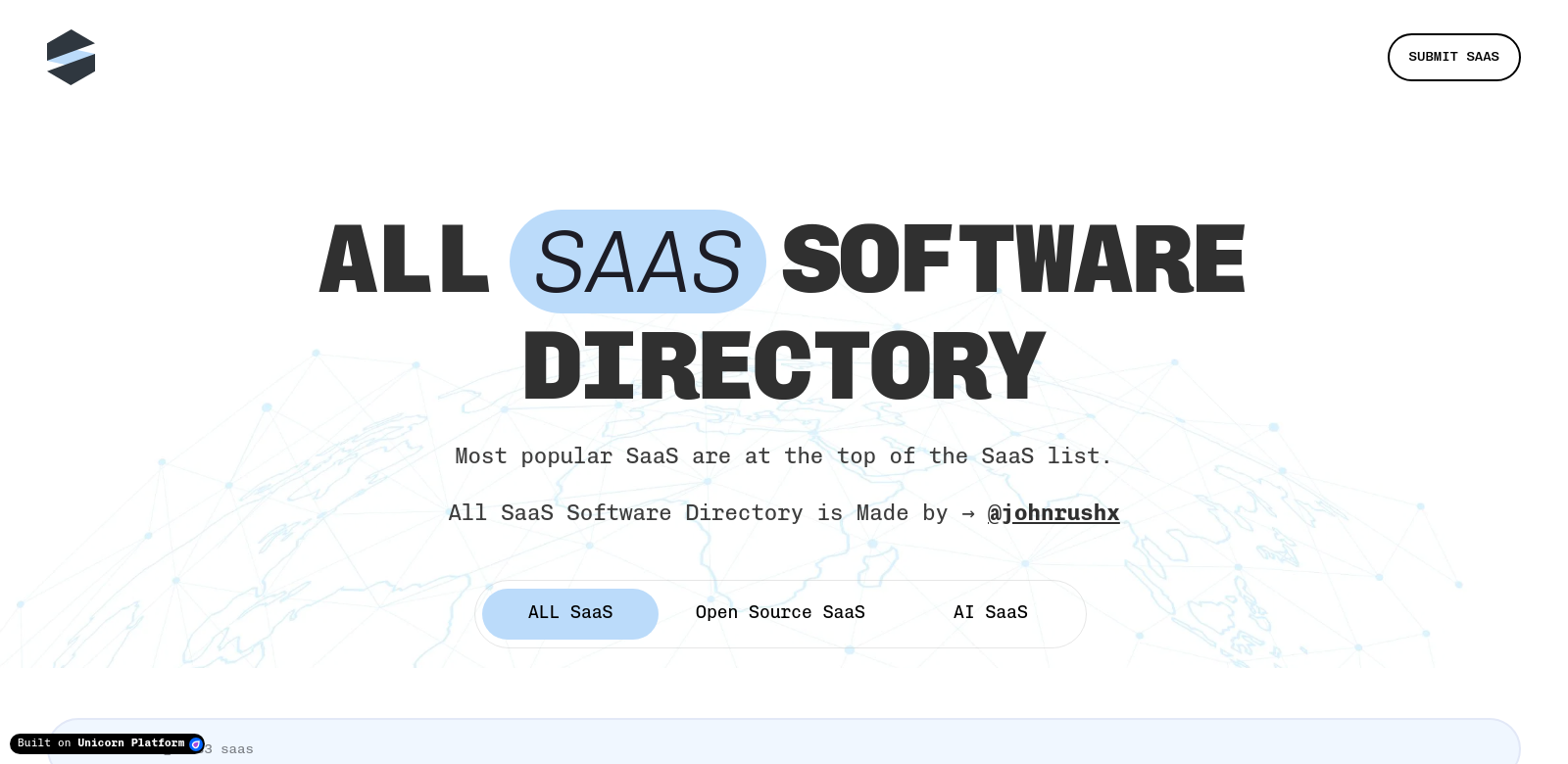 All SaaS Software screenshot