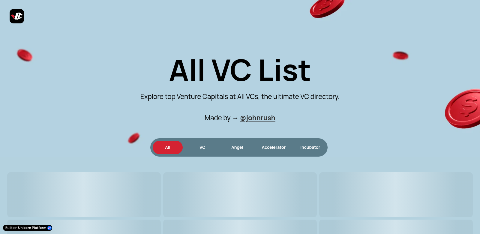 allVCList screenshot