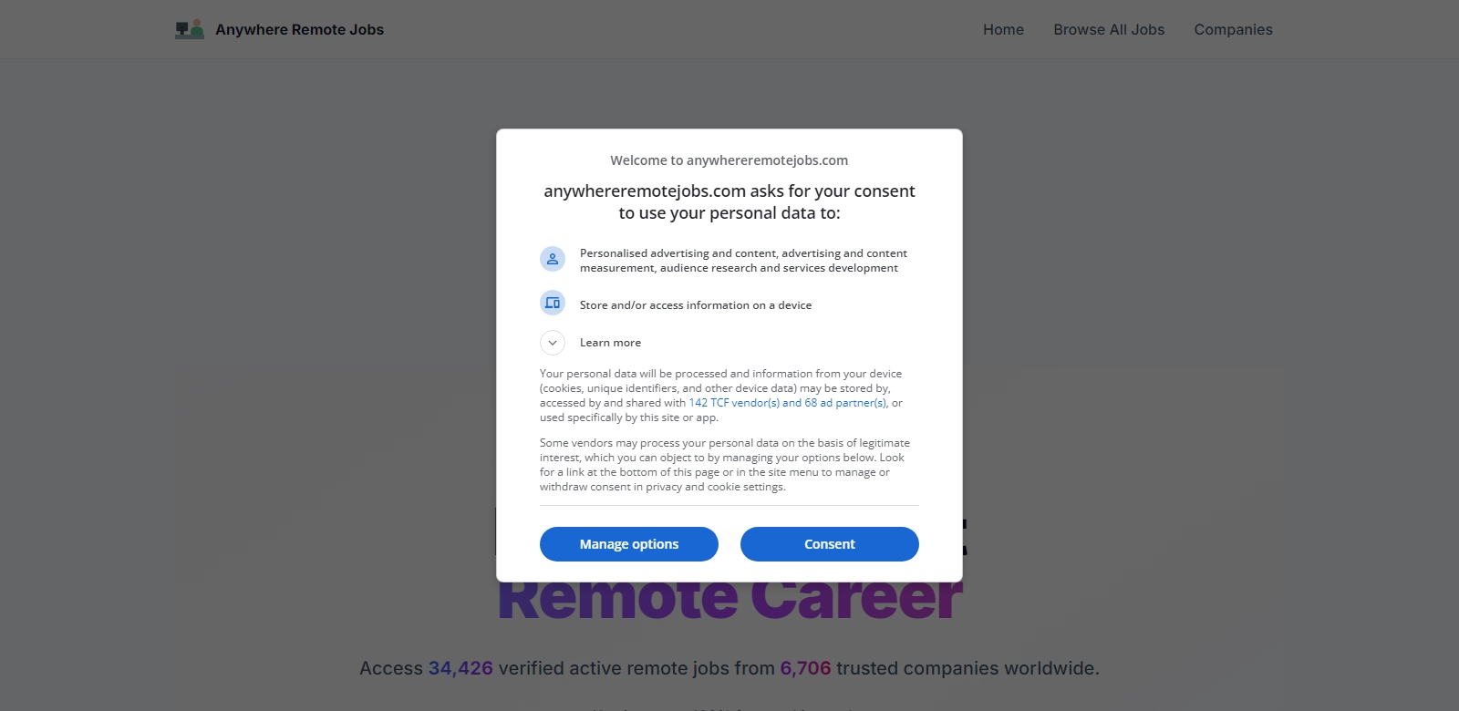 Anywhere Remote Jobs screenshot