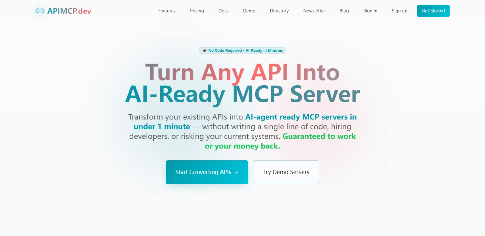 APIMCP.dev screenshot