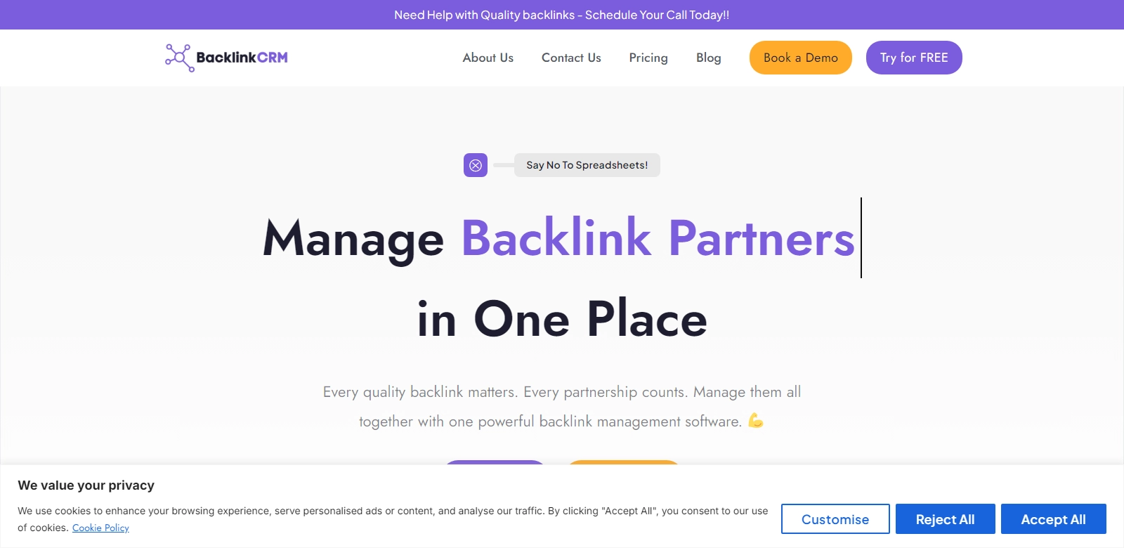 Backlink crm screenshort