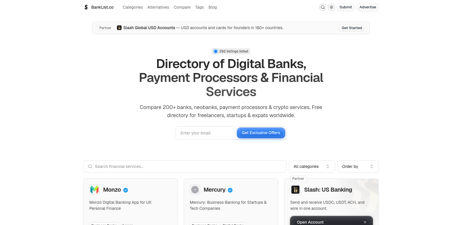 Bank List screenshot
