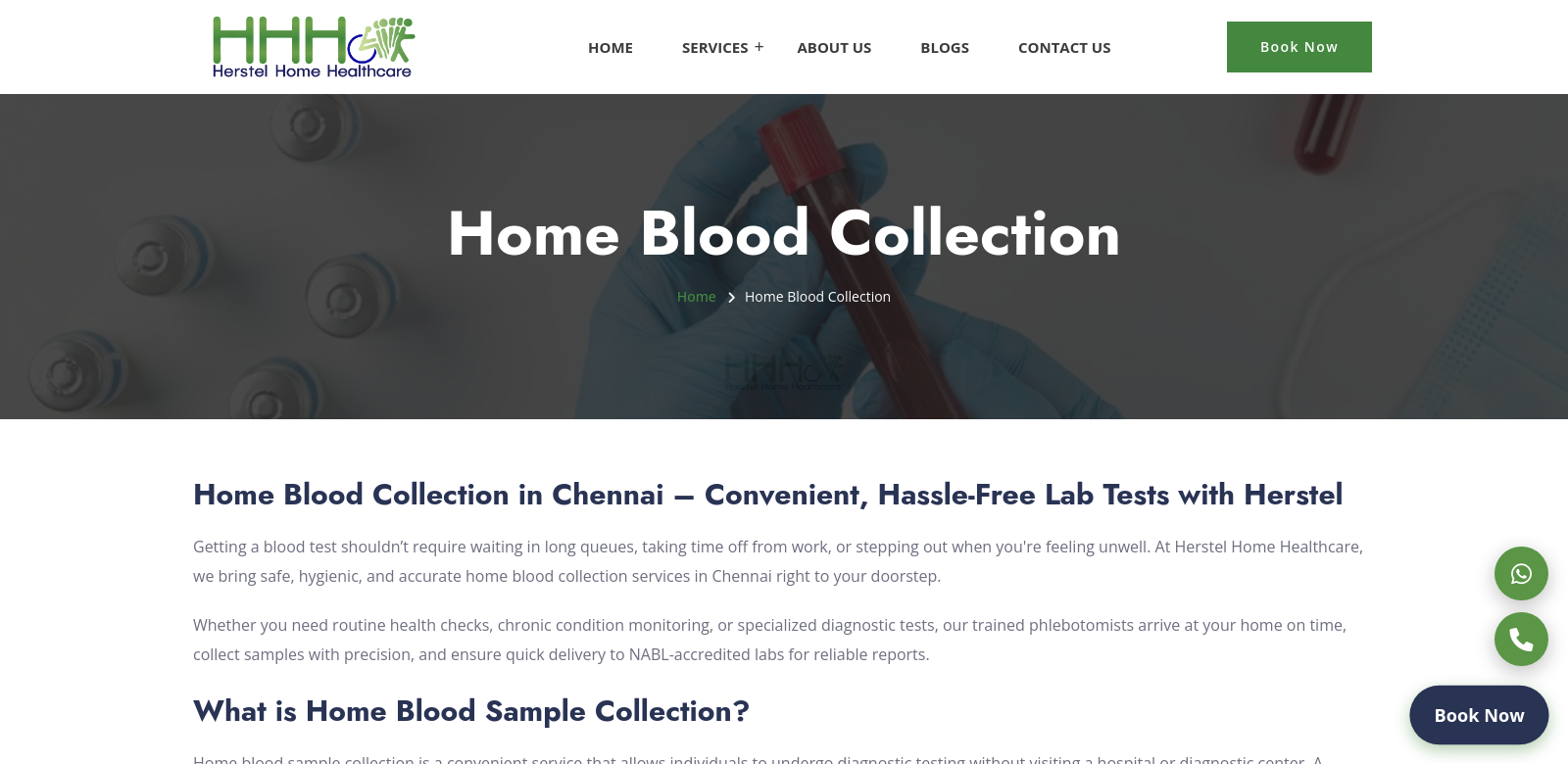 Blood sample collection at home Chennai screenshot