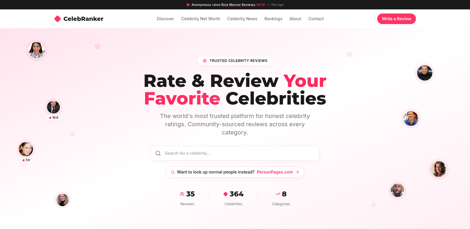 Celebranker screenshot