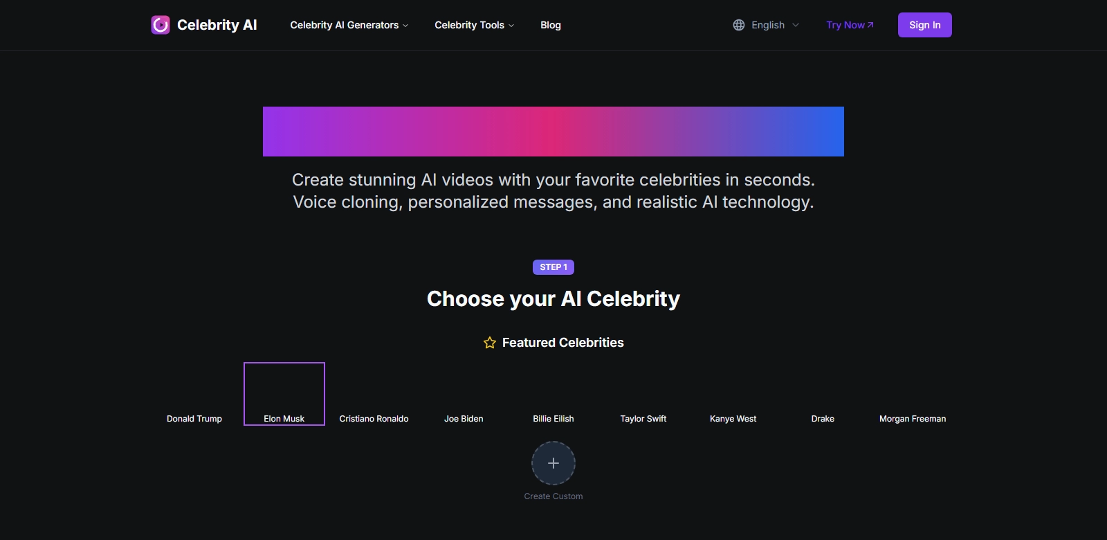 Celebrity AI screenshort
