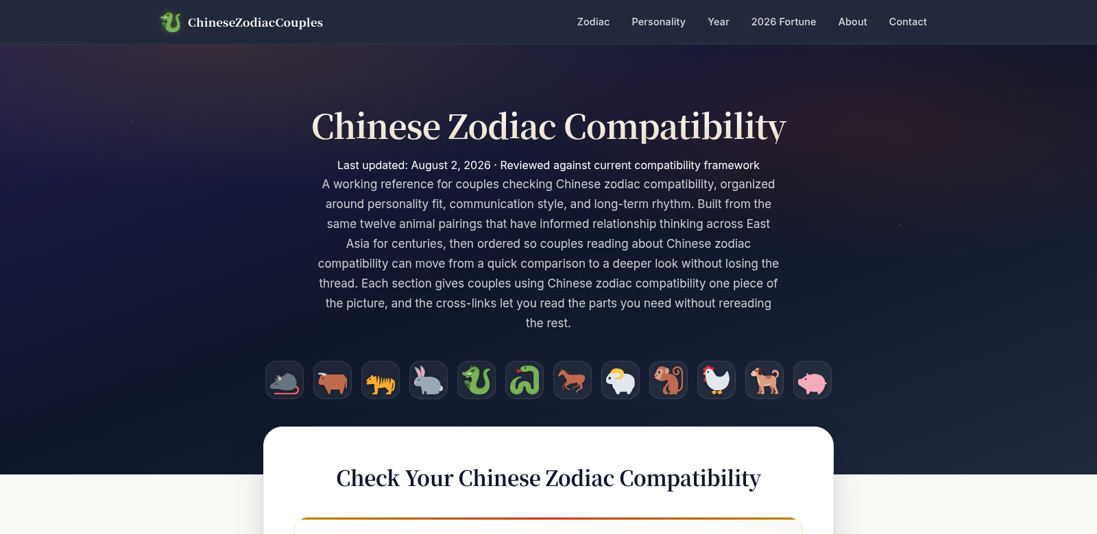 Chinese Zodiac Couples screenshot