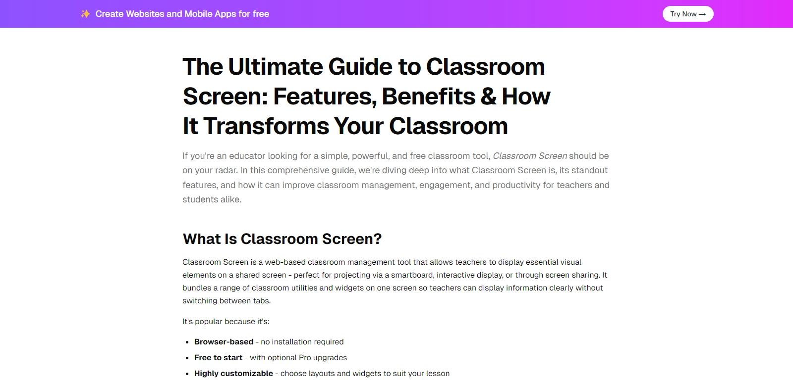 Classroom Screen screenshot