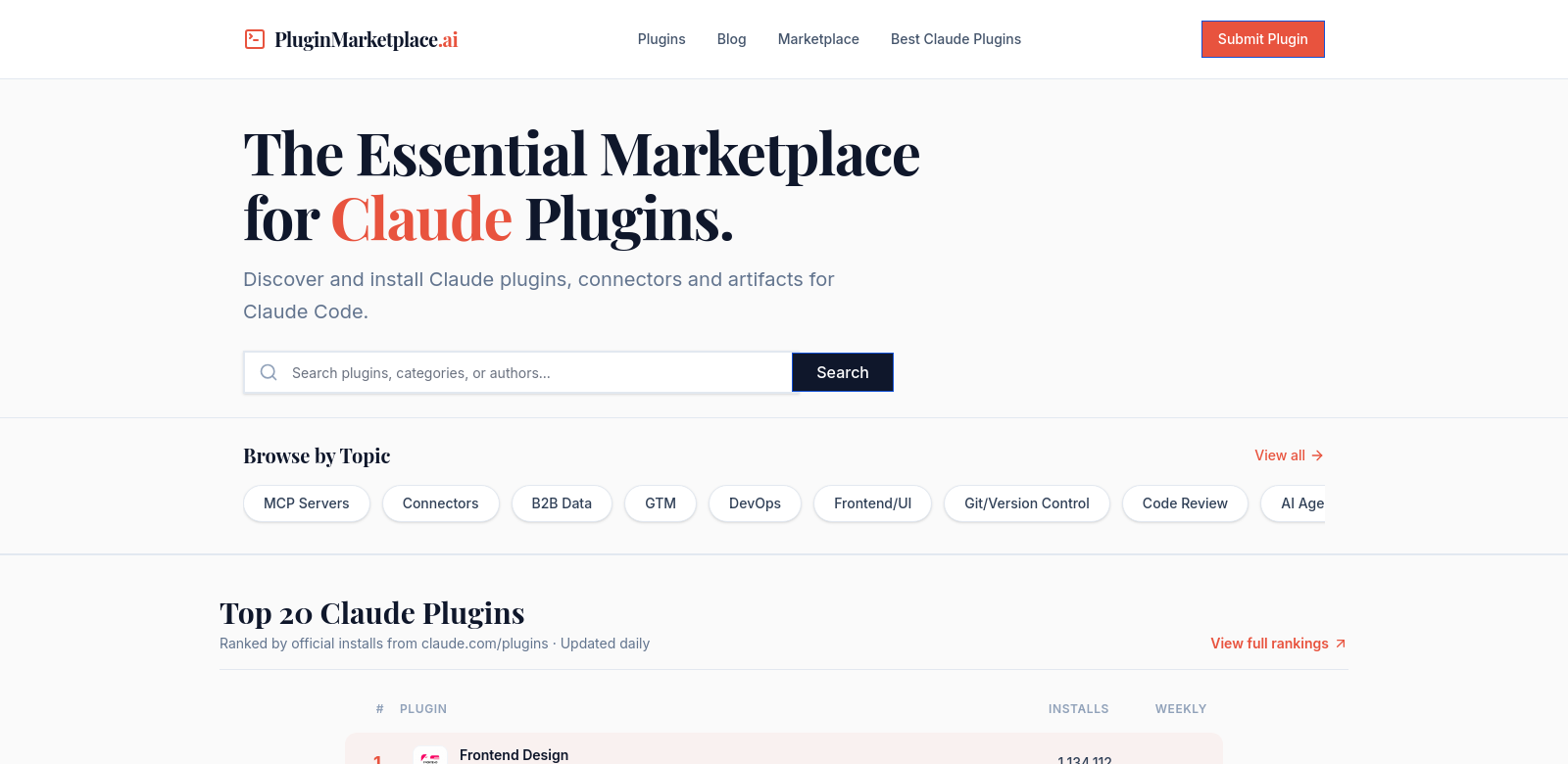 Claude Plugin Markeplace screenshot
