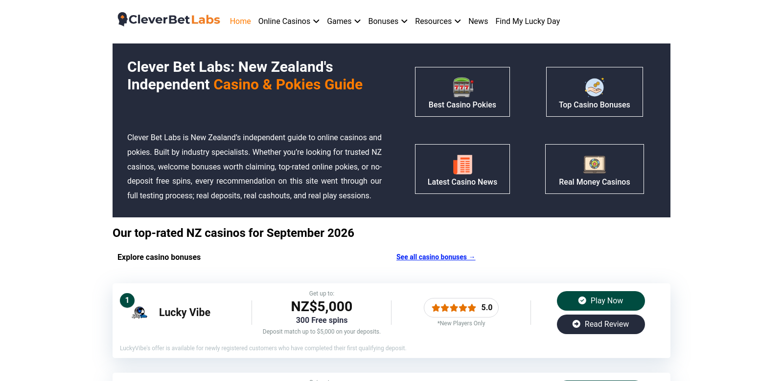 Clever Bet Labs screenshot