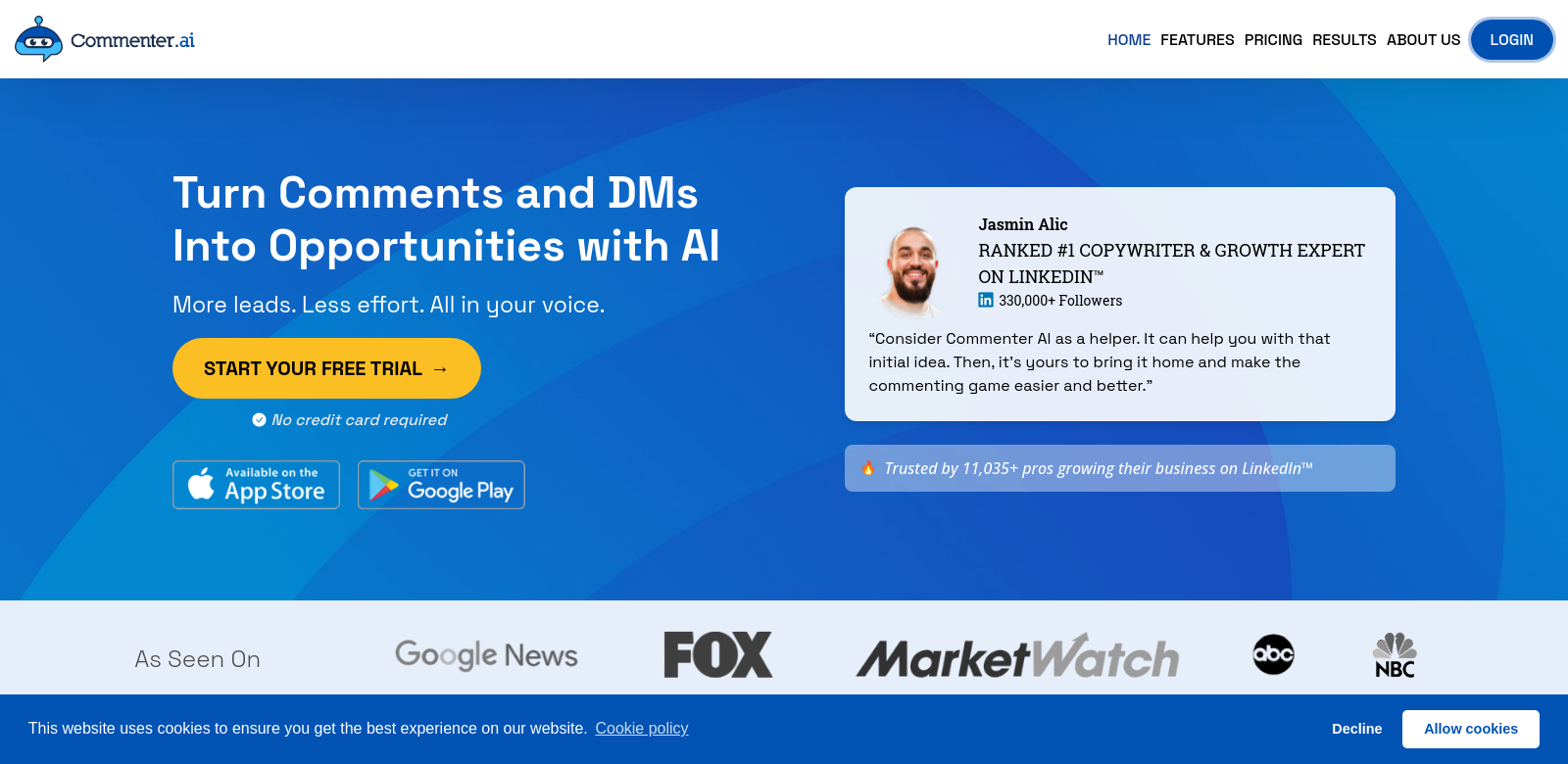 Commenter AI screenshot