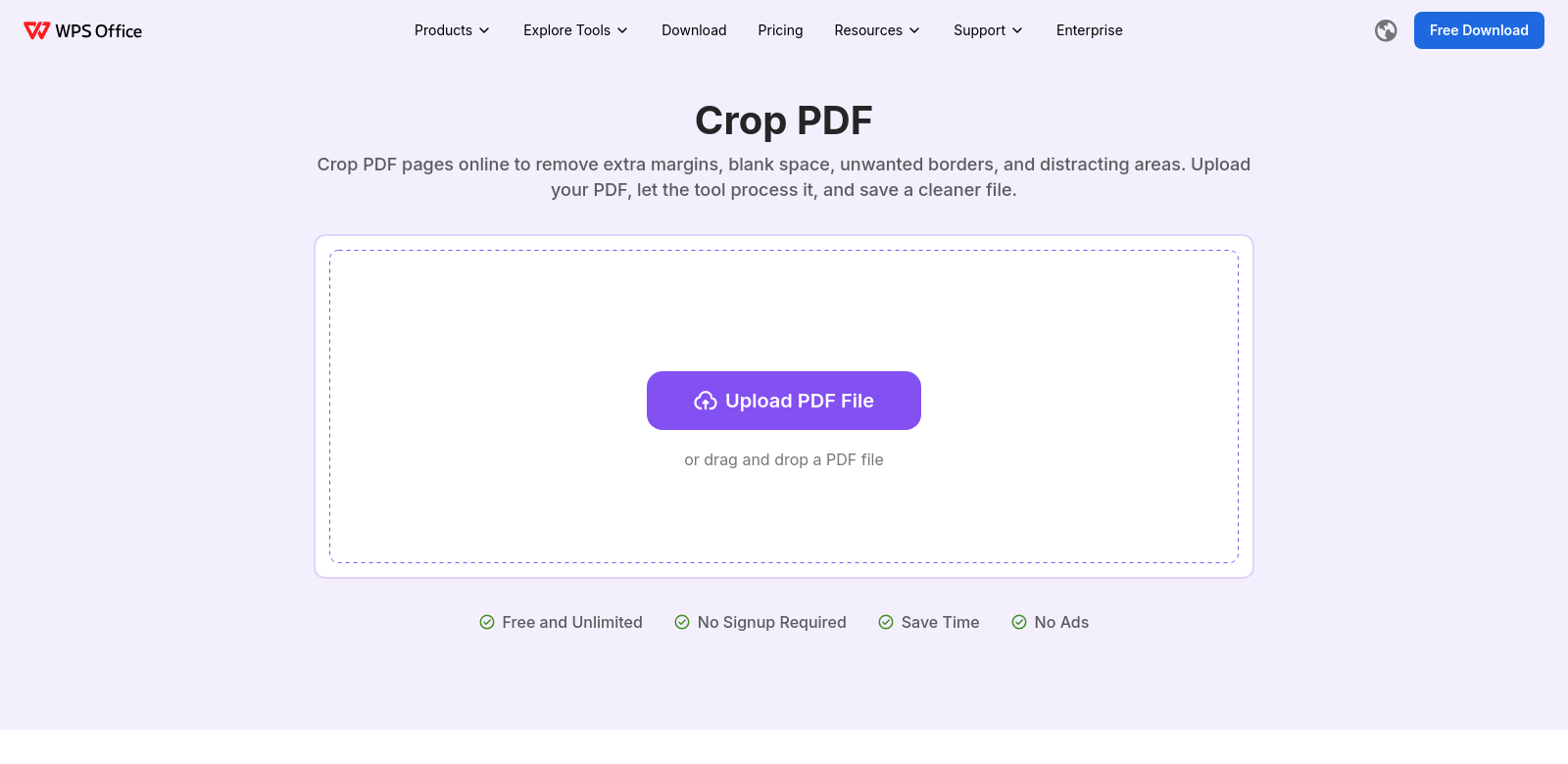 Crop PDF screenshot