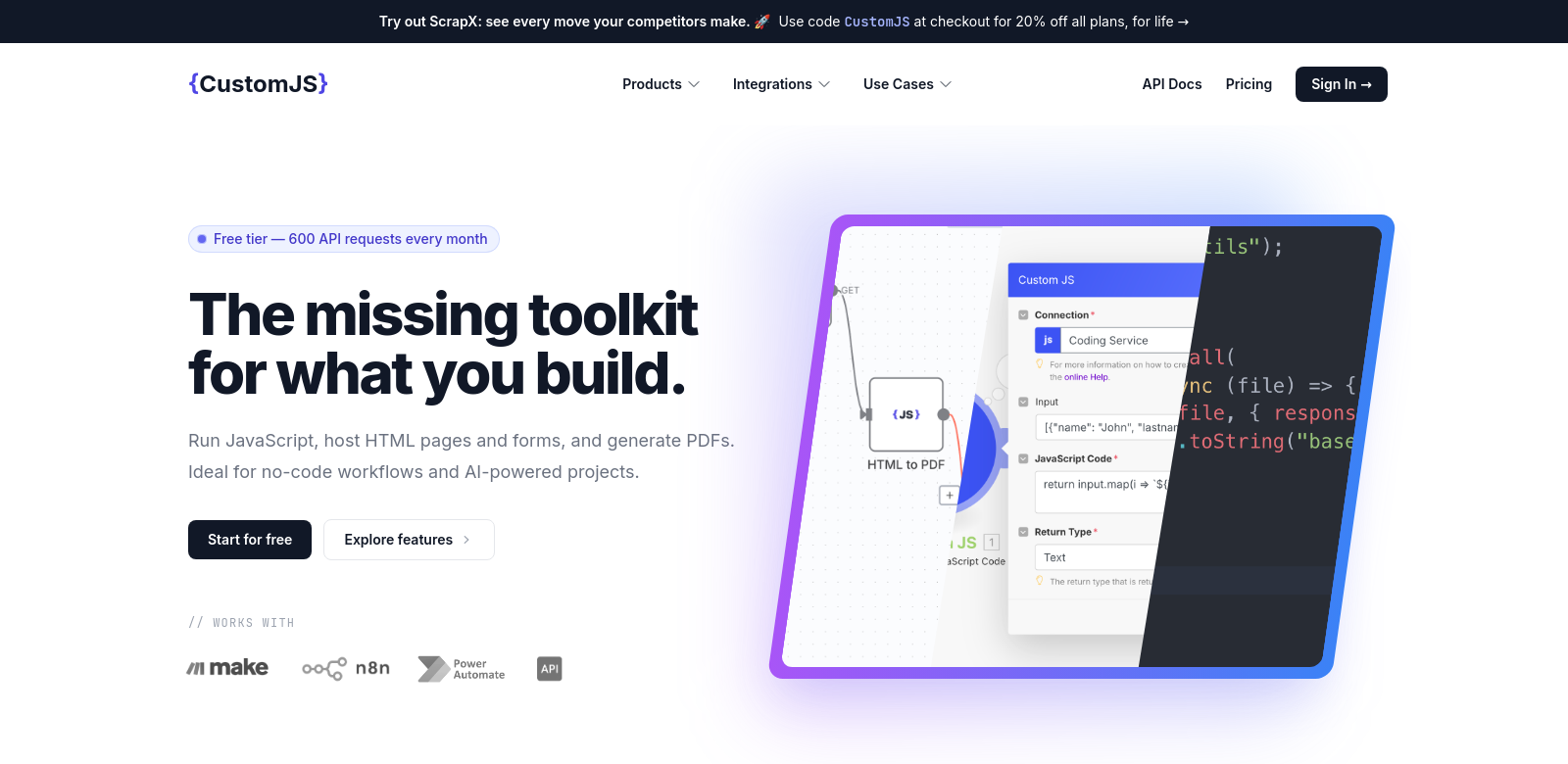 CustomJS screenshot