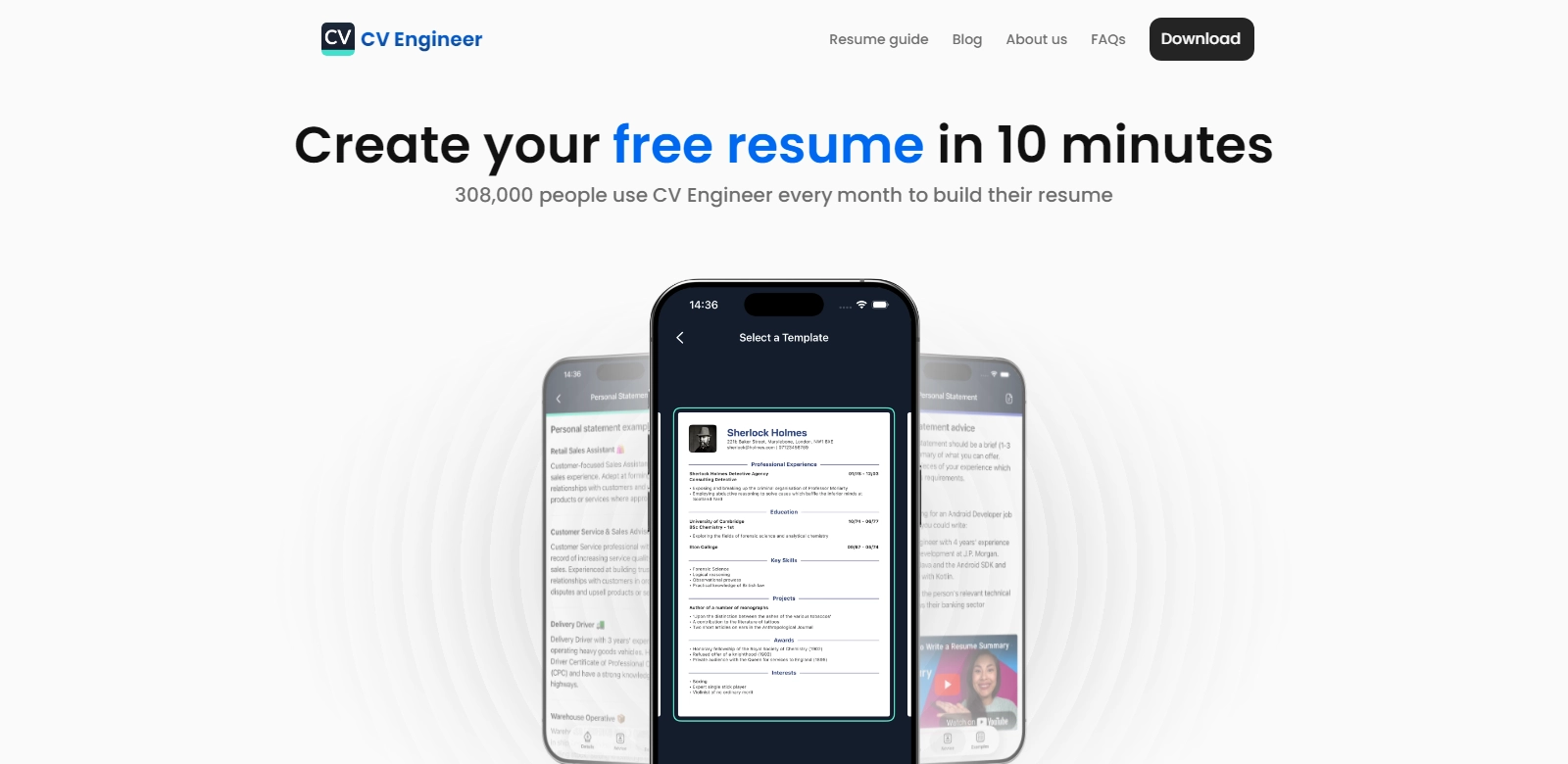 CV Engineer screenshort