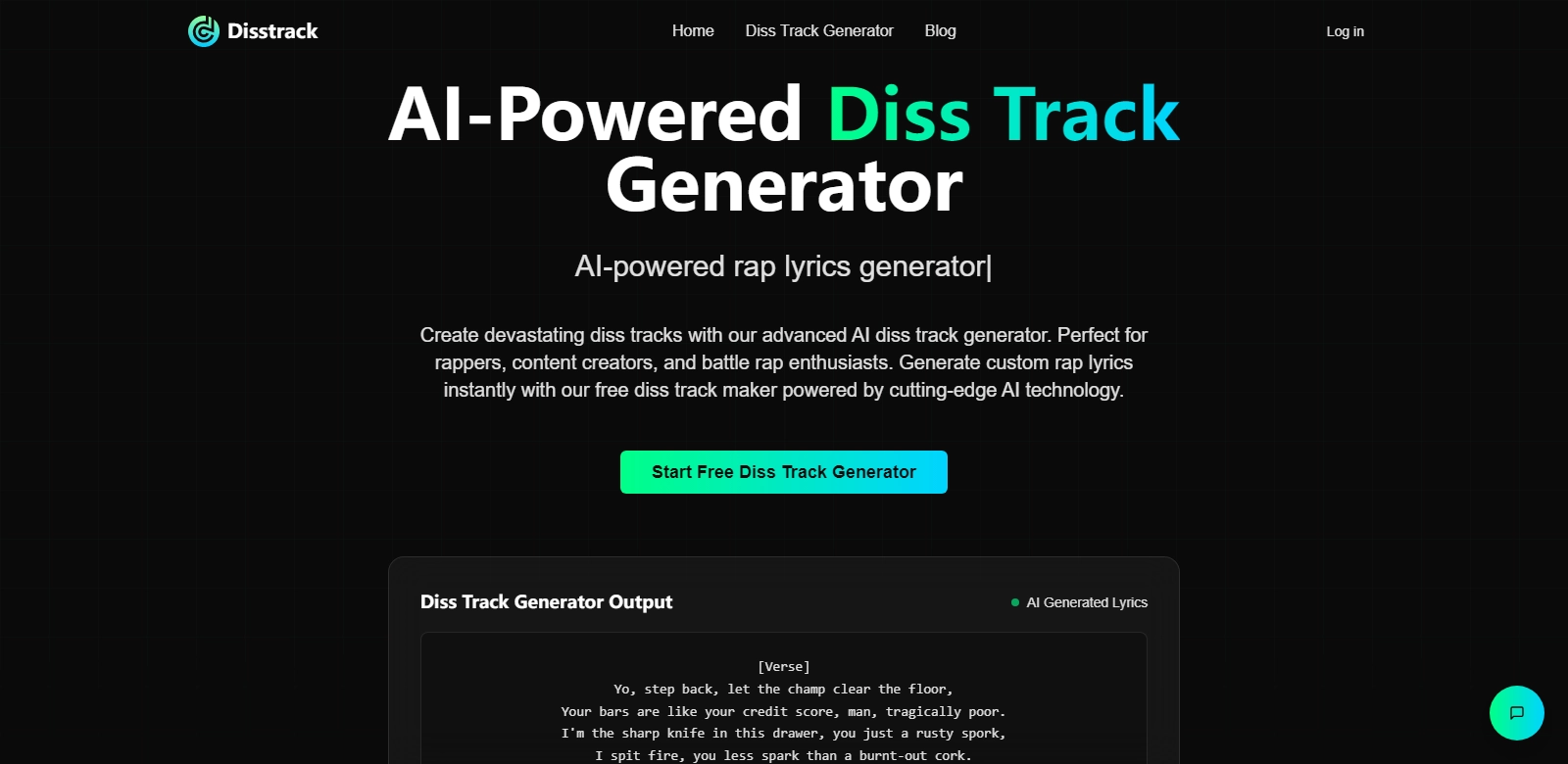 Diss Track Generator screenshot