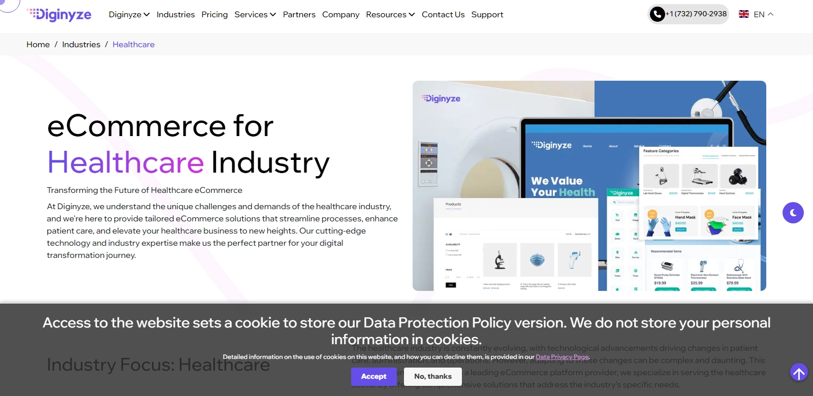 Ecommerce Healthcare Industry Sollution screenshot
