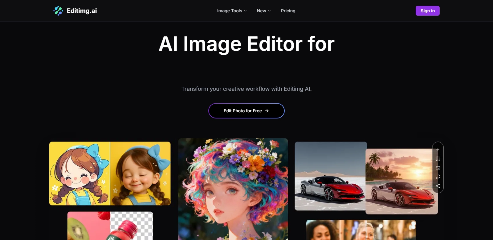 Editimg AI screenshot