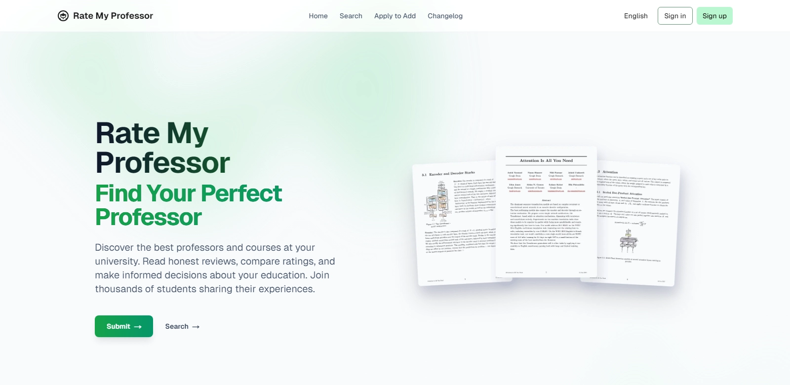 Evaluate Professors screenshort