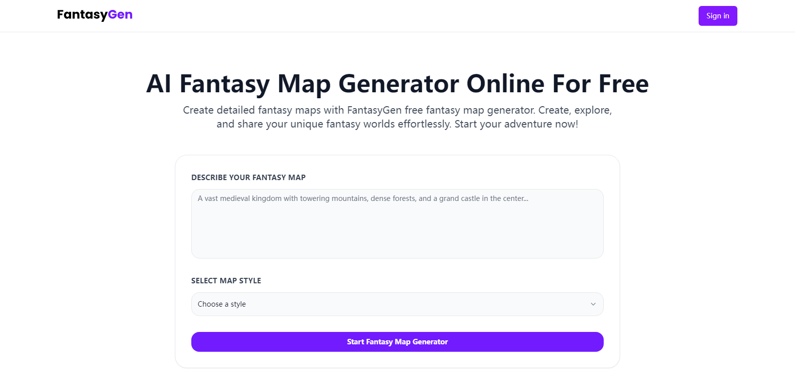 FantasyGen screenshot