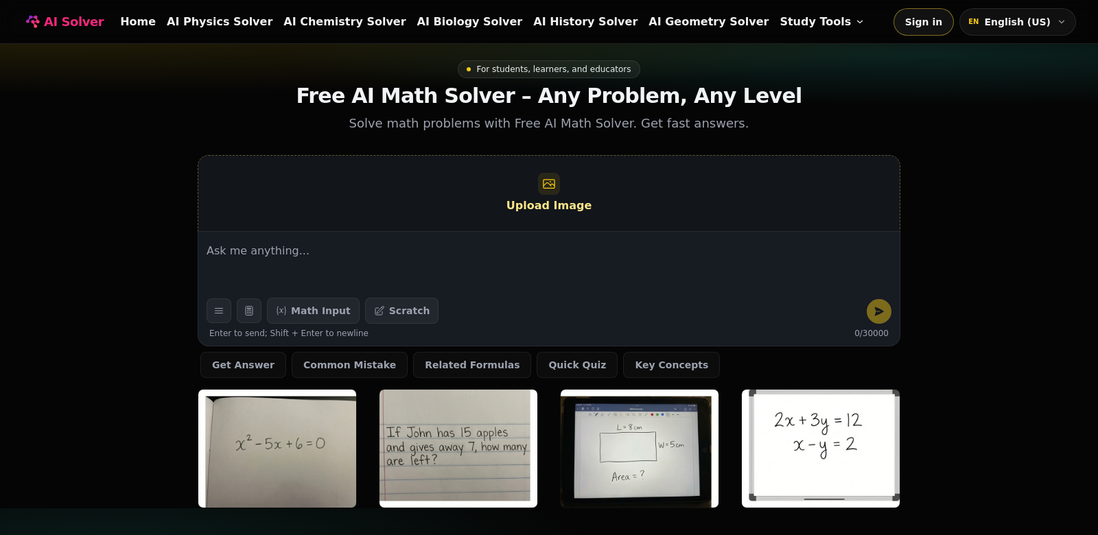 Free AI Math Solver screenshot