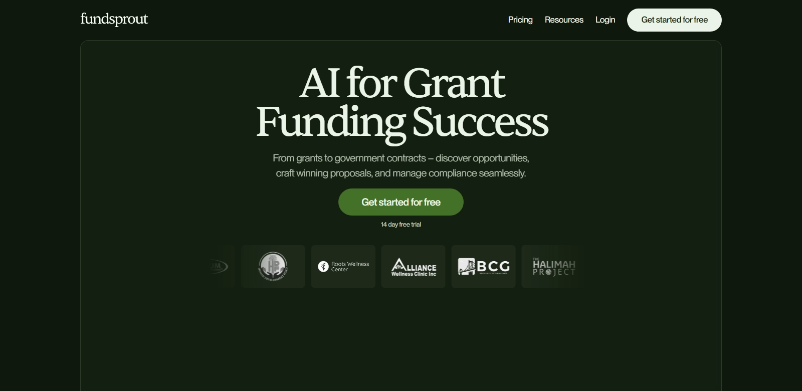 Fundsprout screenshort