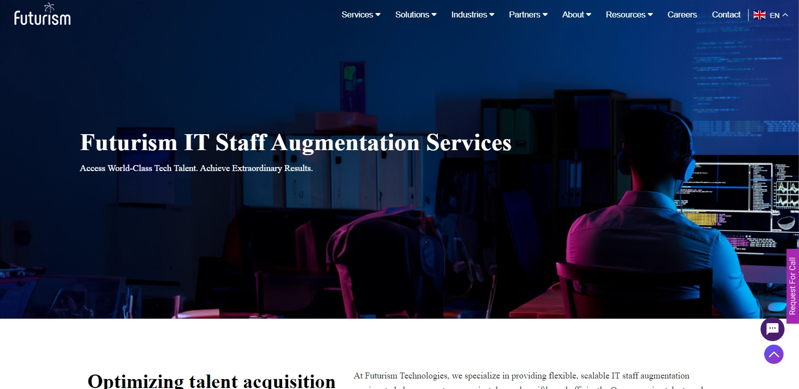 Futurism IT Staff Augmentation Services screenshort