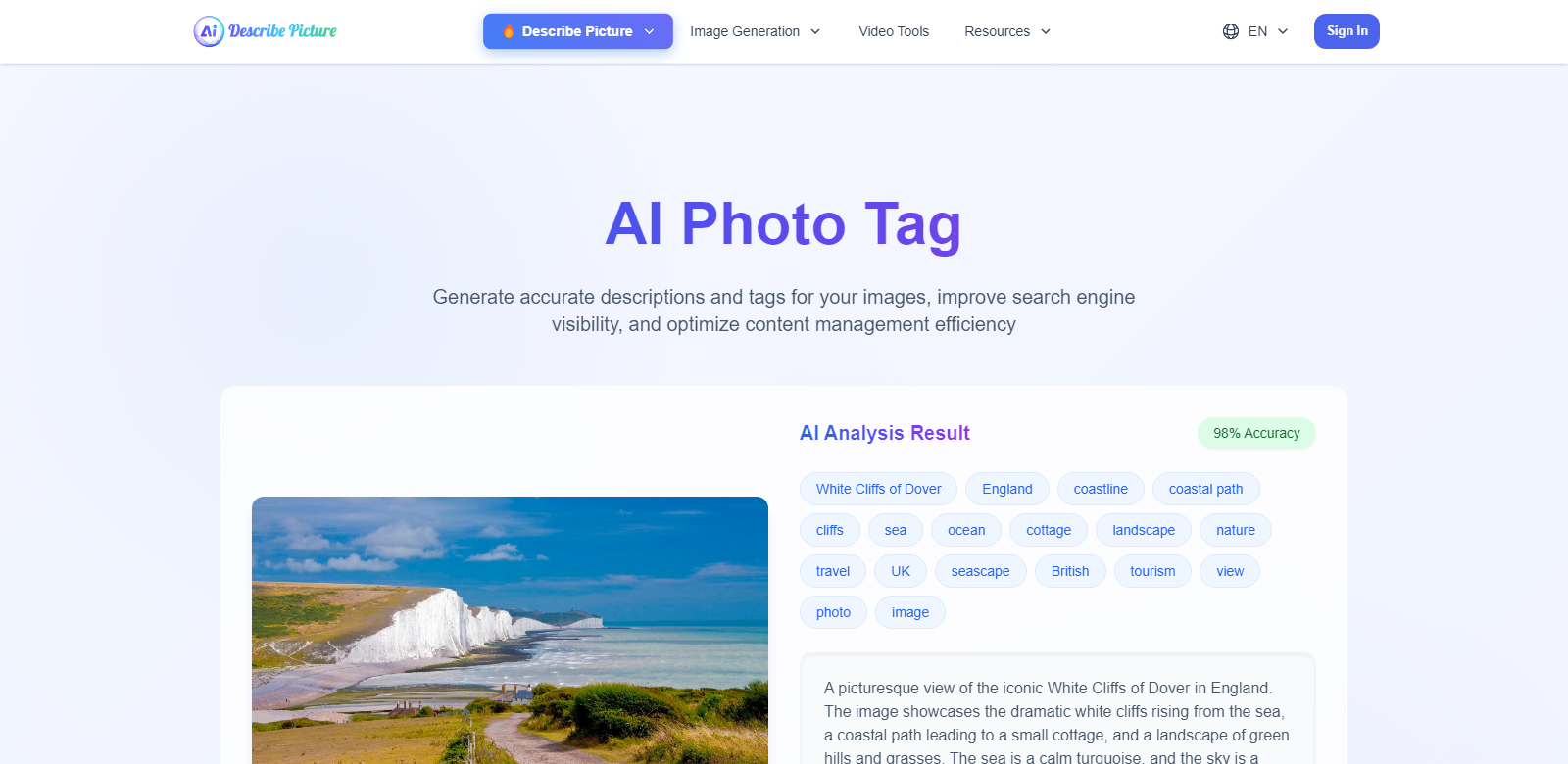 Generate Keywords for Photos with AI  screenshot