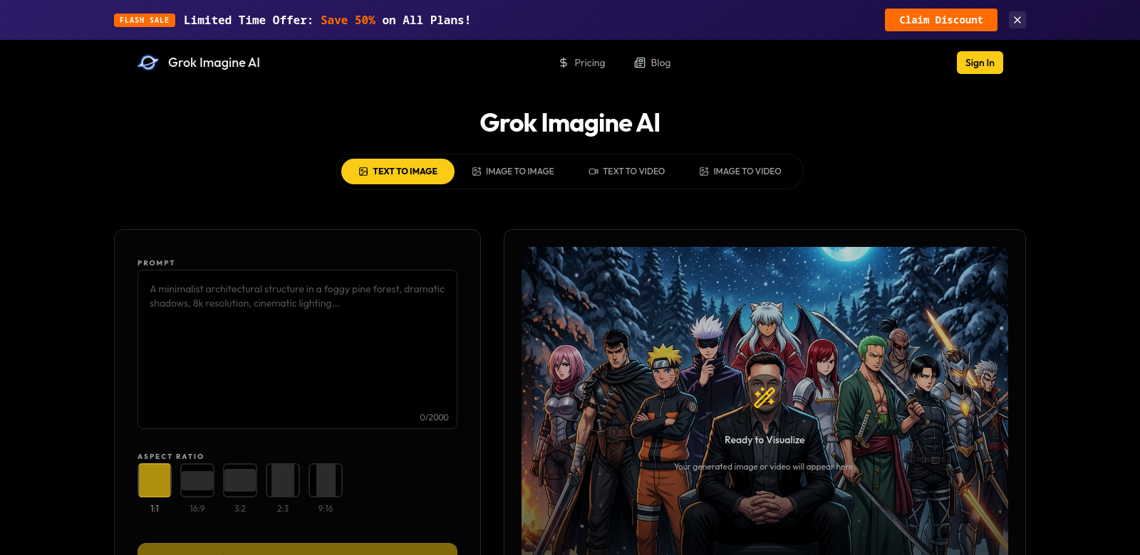 Grok Imagine AI screenshot