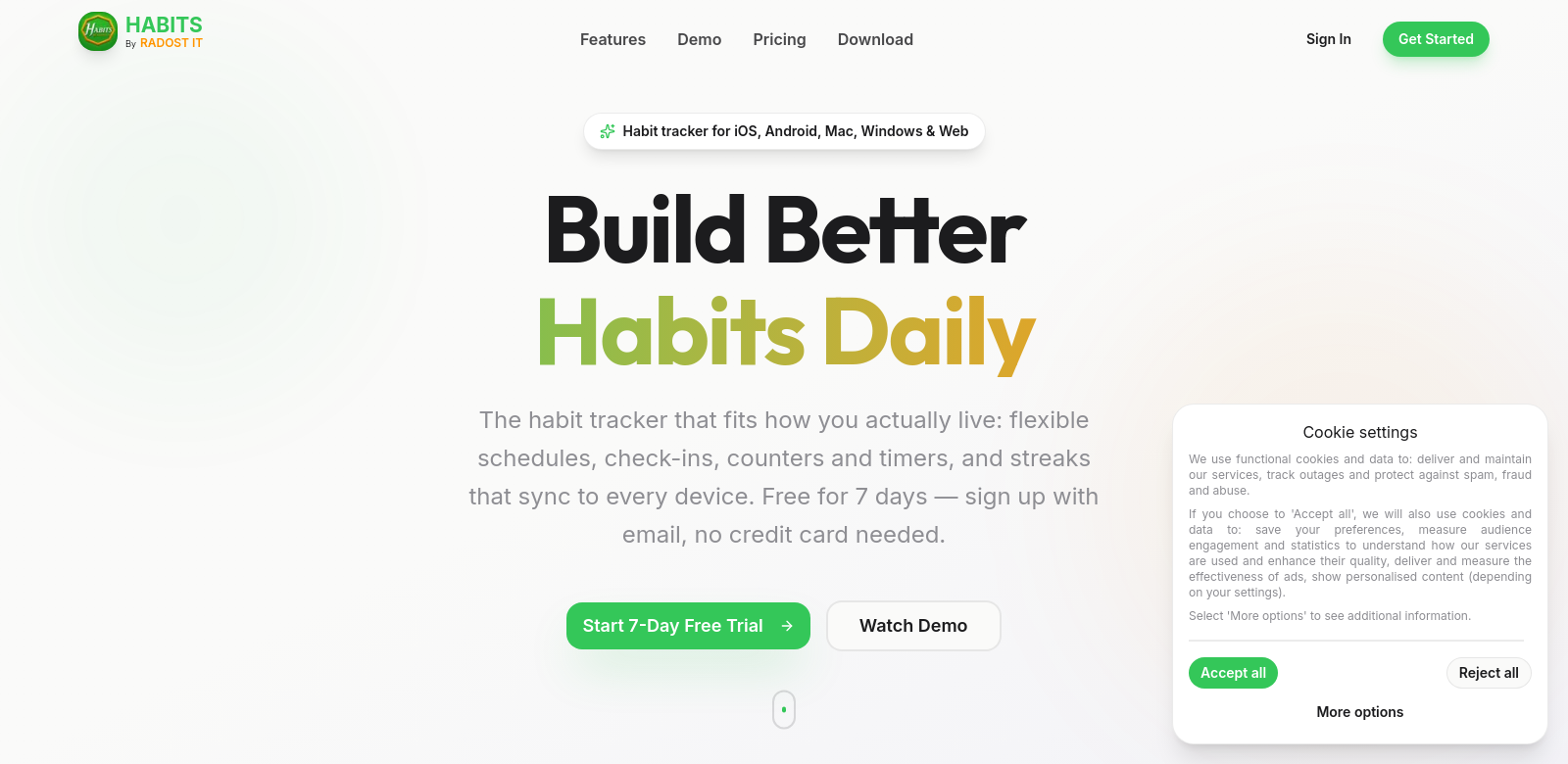 Habits by Radost IT screenshot