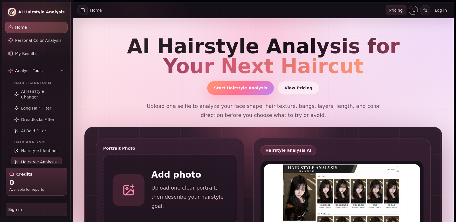 Hairstyle Analysis screenshot