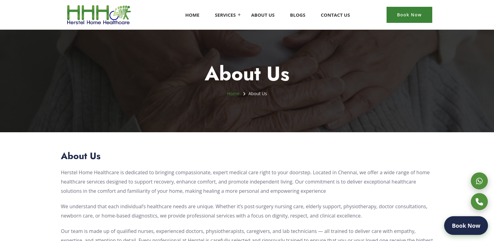 home healthcare company Chennai screenshot