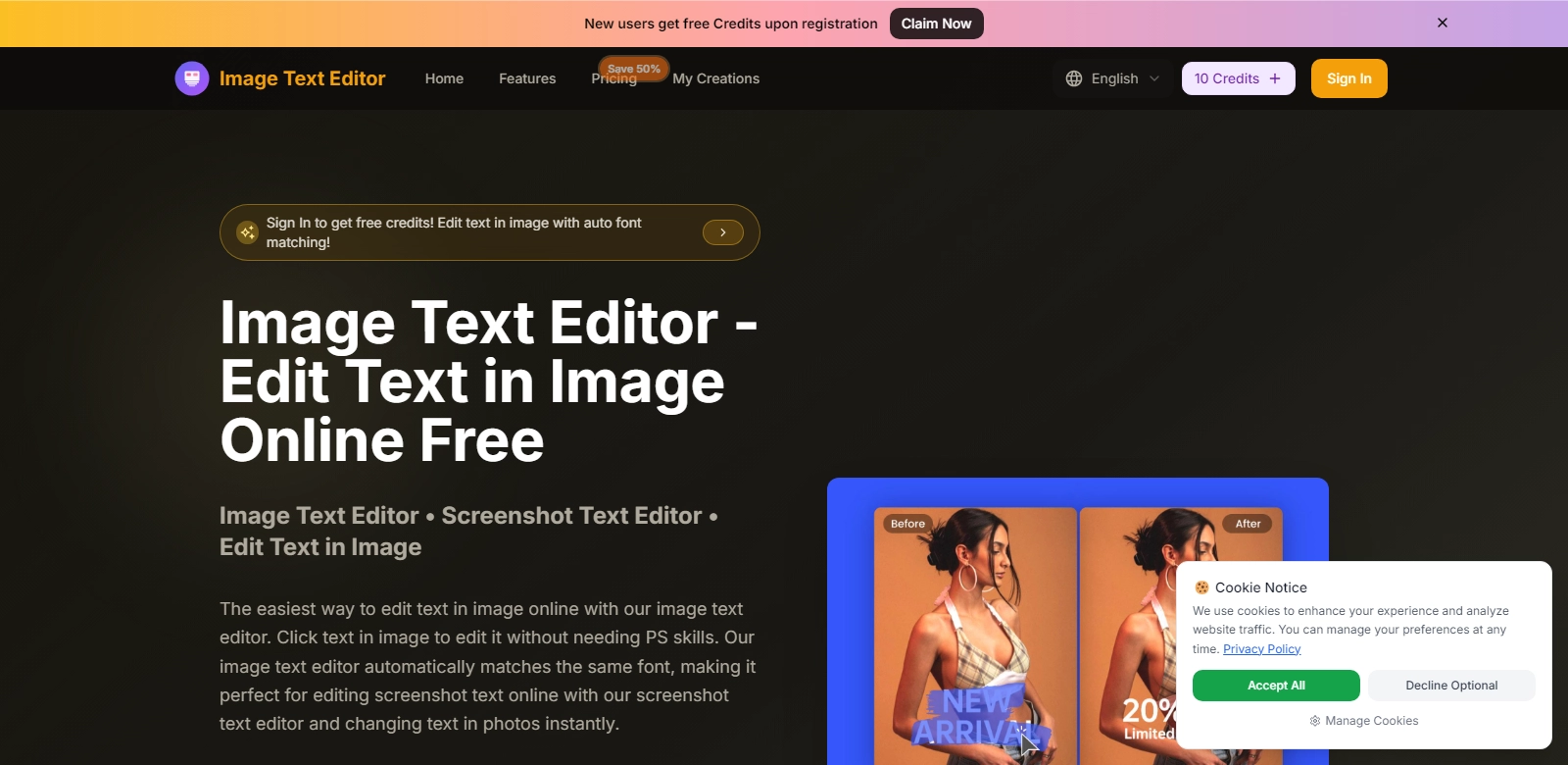 Image Text Editor  screenshot