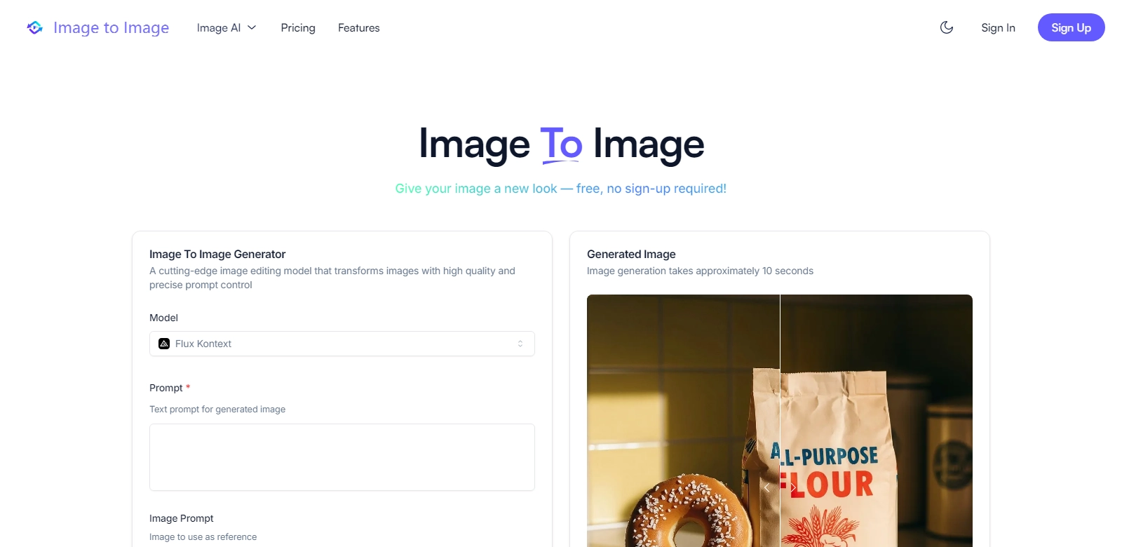 Image to Image AI screenshort