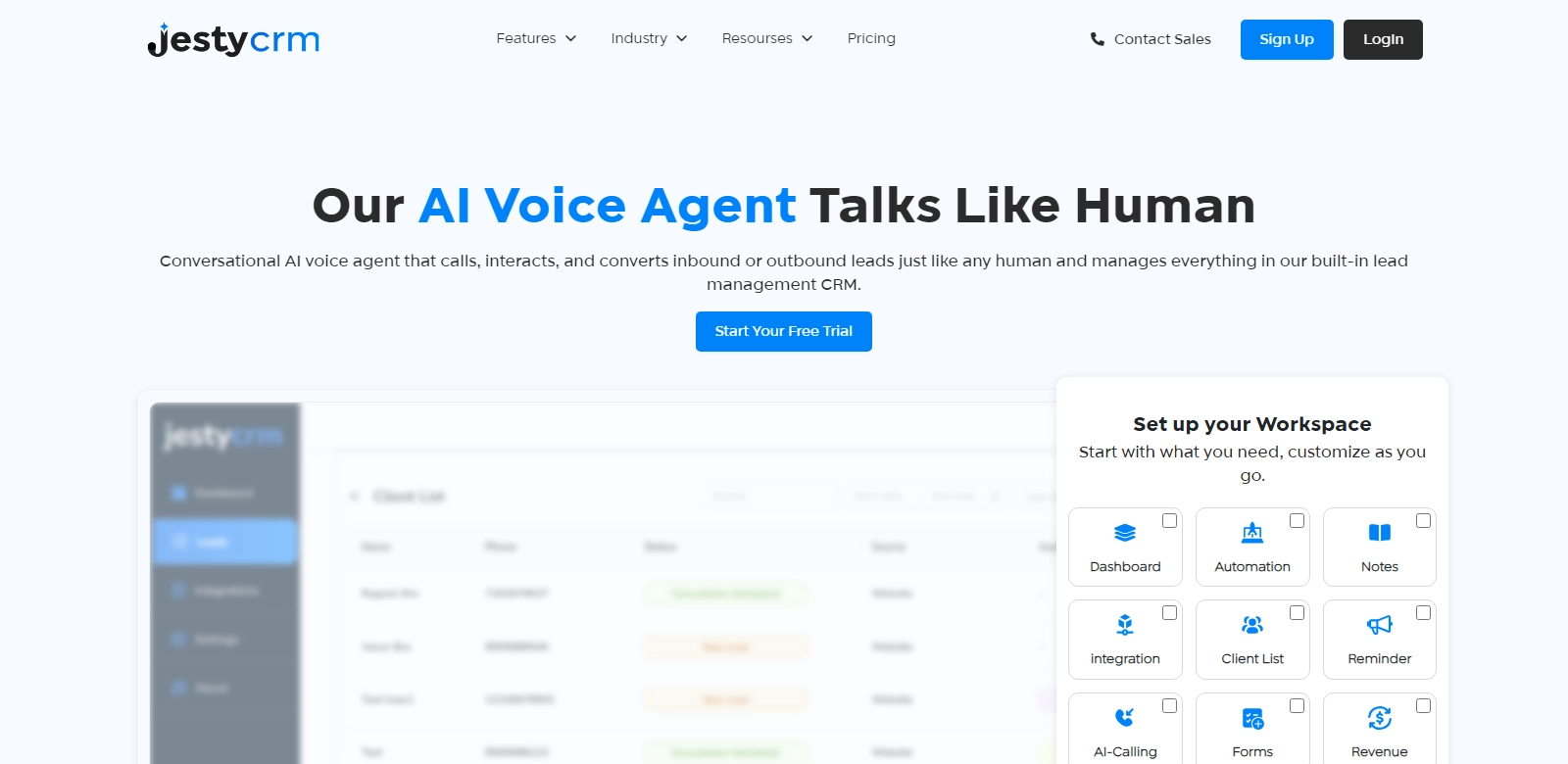 Jesty CRM screenshort