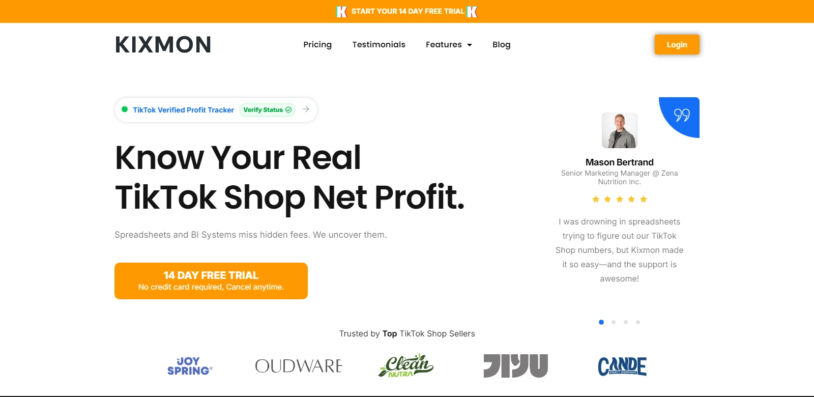 Kixmon | Tiktok Shop Profit Tracker screenshort