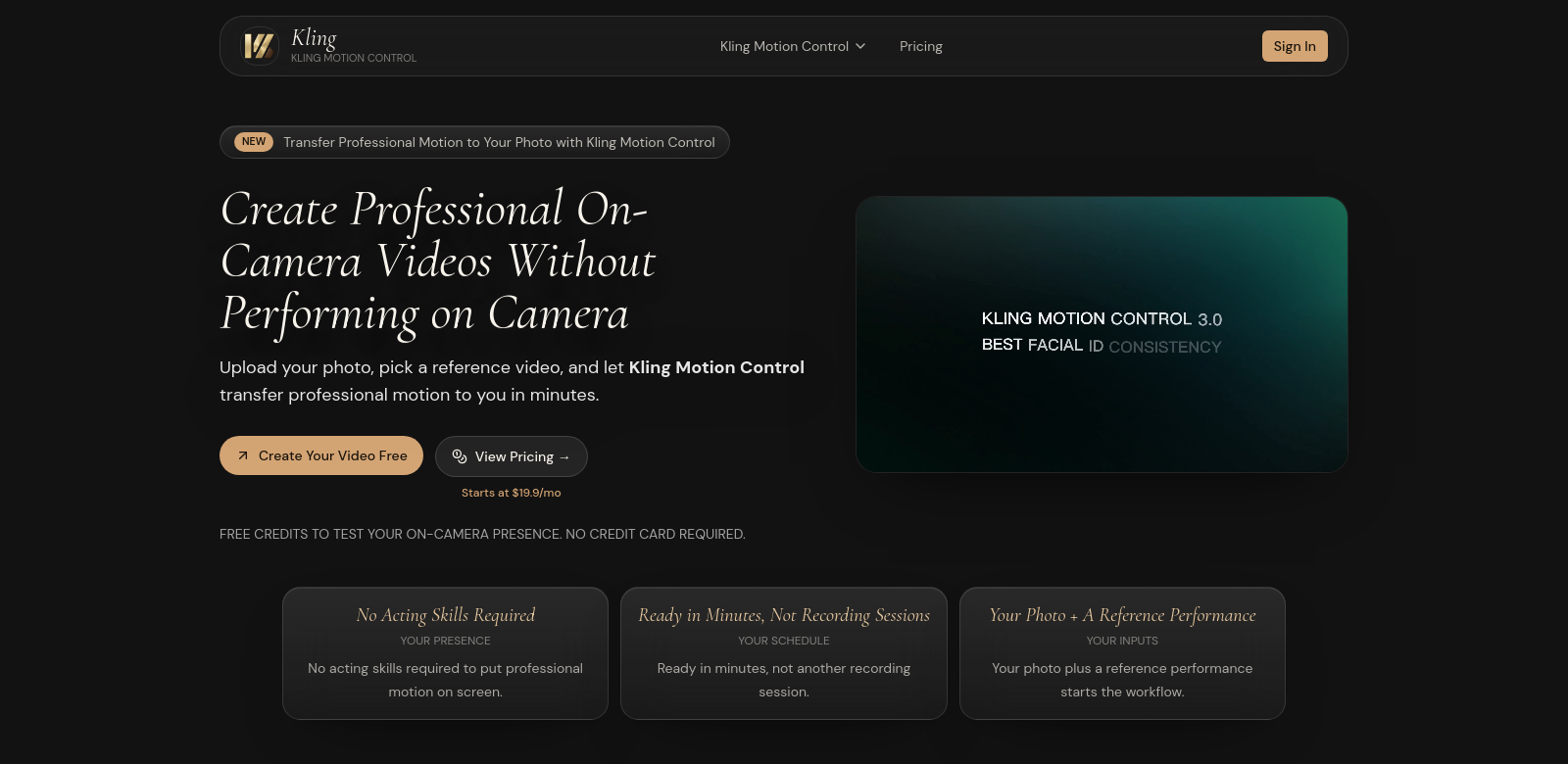 Kling Motion Control screenshot