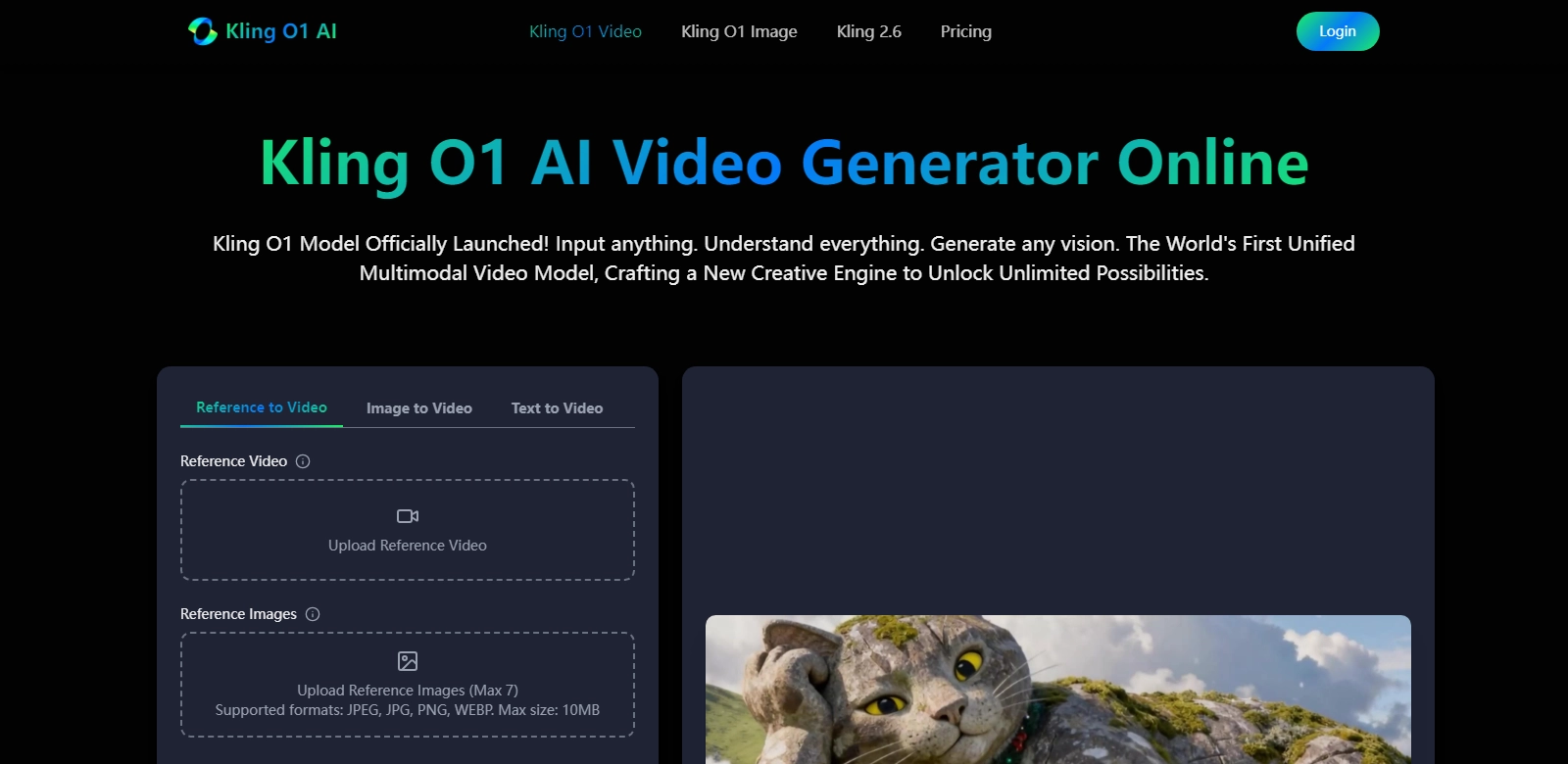 Kling O1 AI screenshort