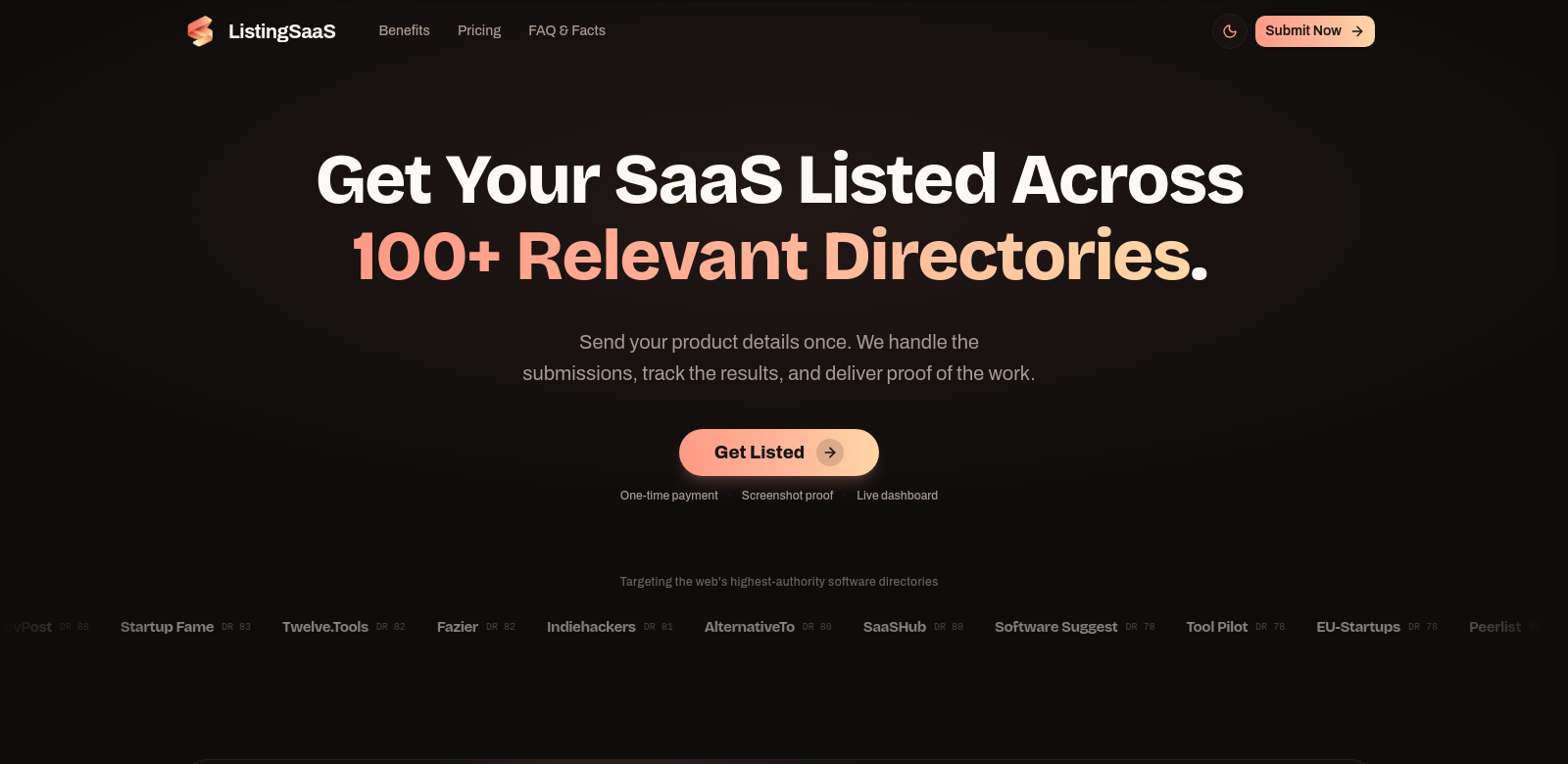 ListingSaaS screenshot
