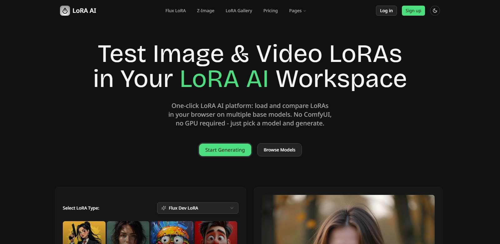 LoRA AI screenshot