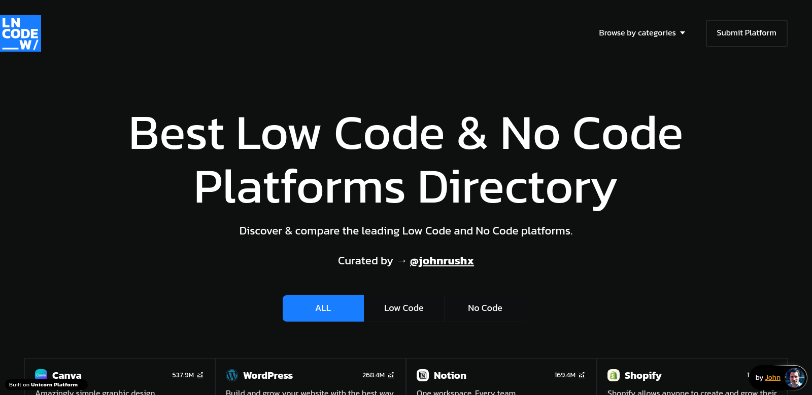 Low Code & No Code Platforms screenshot