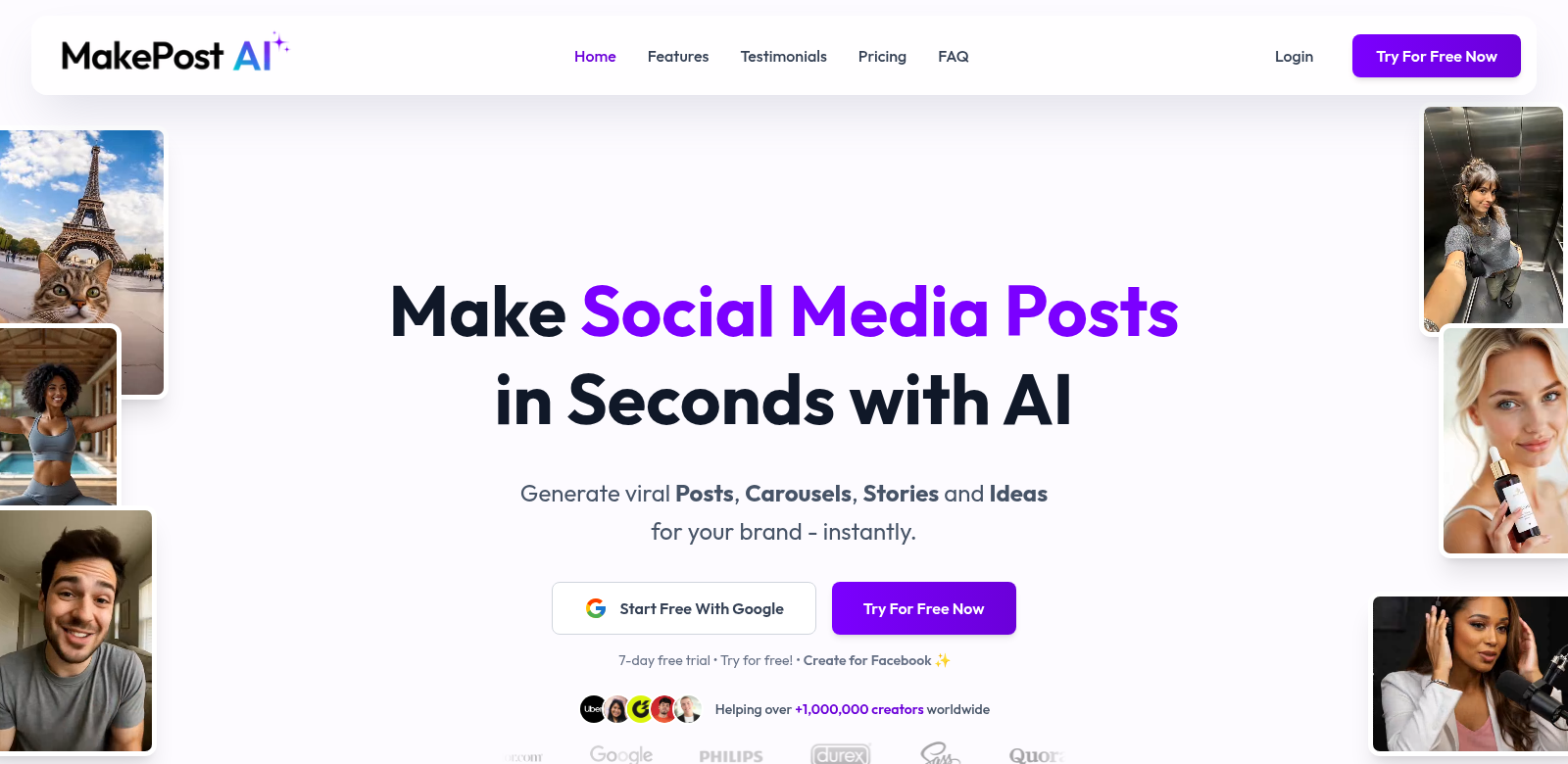MakePostAI.com screenshot