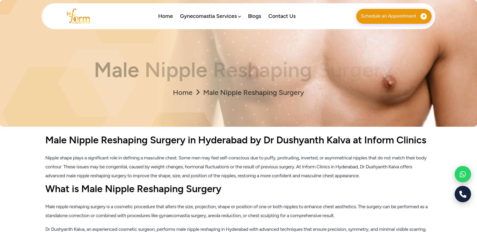 male nipple correction in Hyderabad screenshot